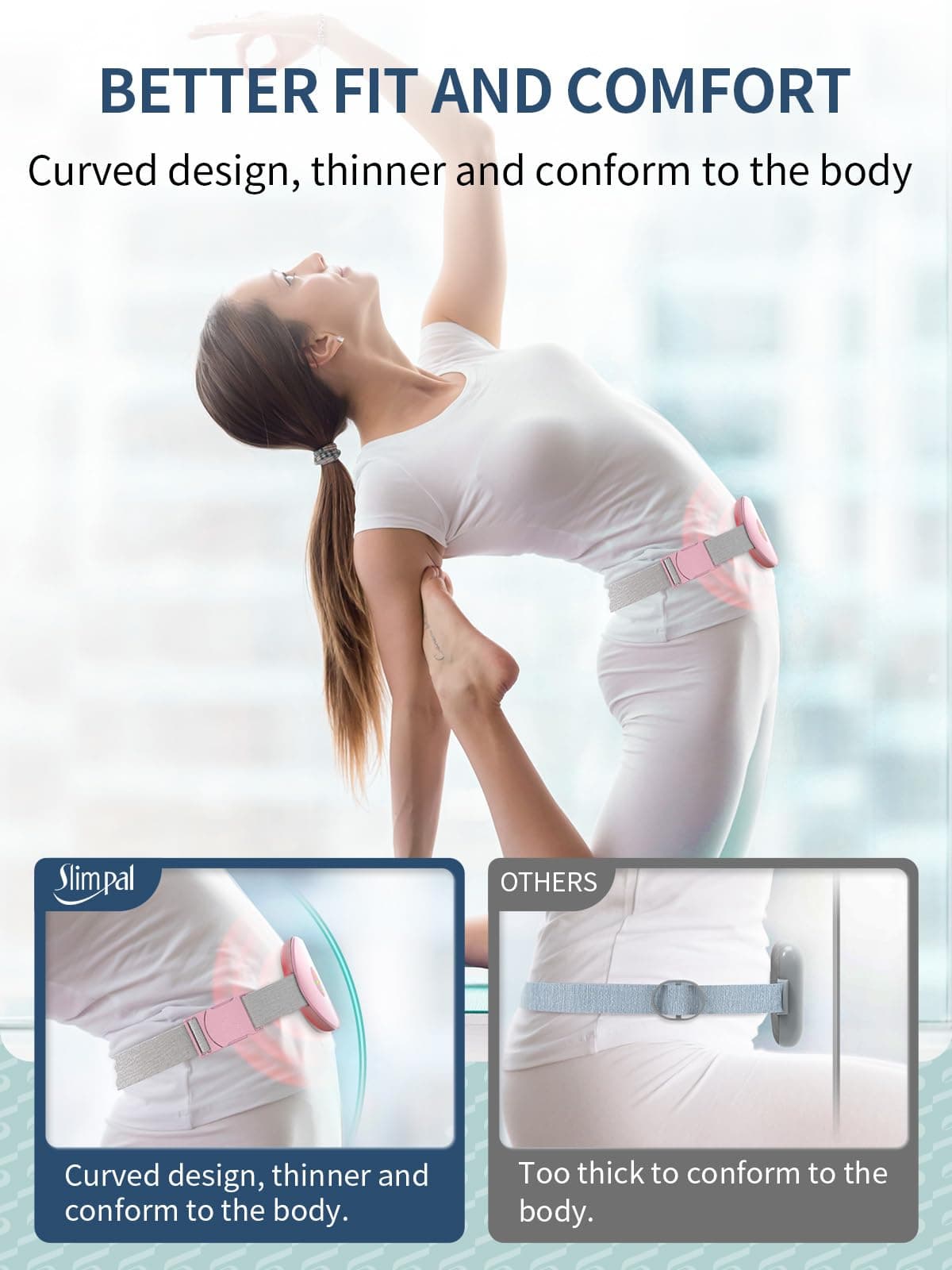 Slimpal Almohadilla Térmica, Cinturón Calefactor Eléctrico Inalámbrico Portátil, Cinturón de Calefacción Recargable Eléctrico, Regalos Para Mujeres y niñas, Rosa — view 2