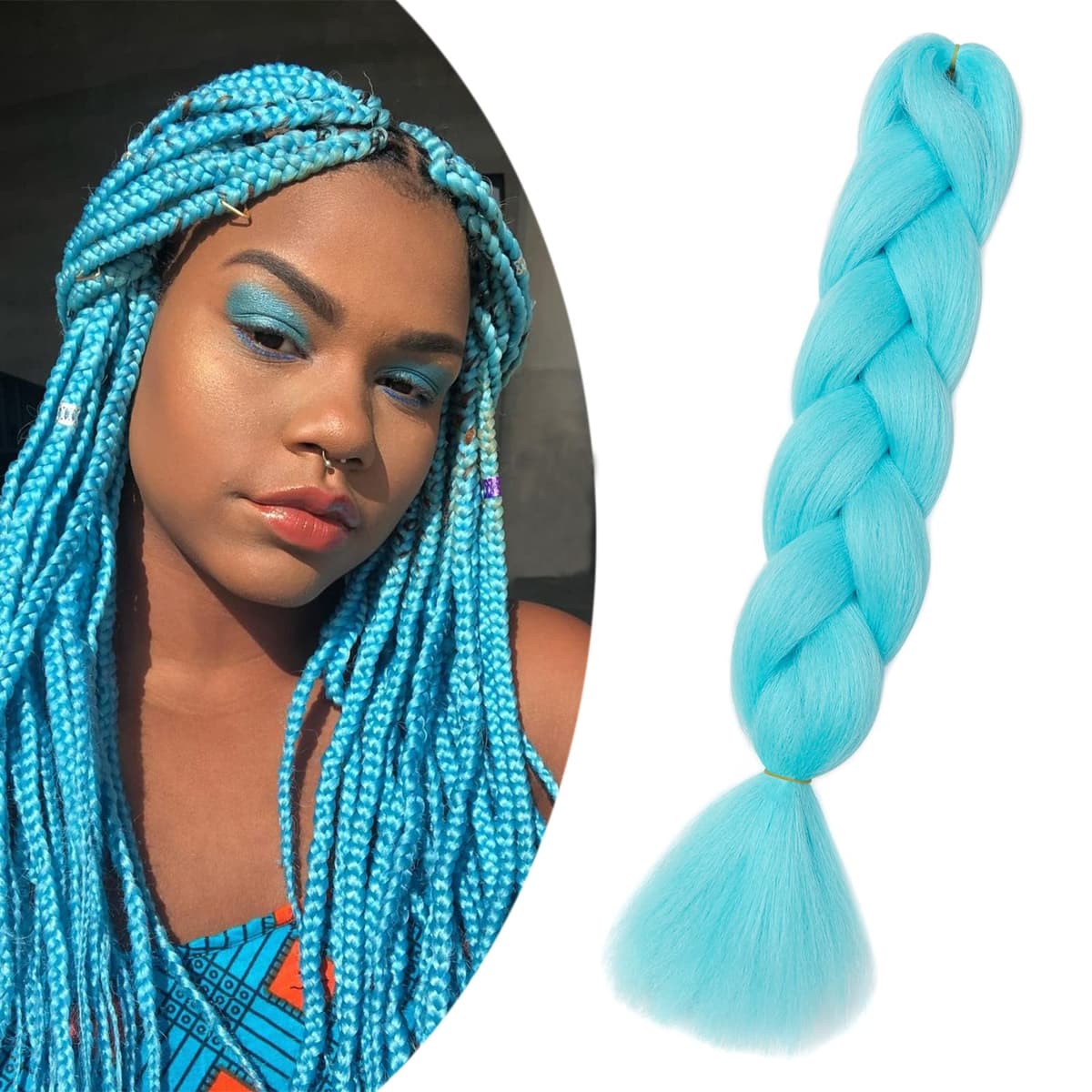 60cm Extensiones de Pelo Trenzas Africanas Castaño Oscuro Extensiones para Trenzas Africanas 1 pcs 100g Kanekalon Pelo para Trenzas Africanas Sintetico Extensiones de Trenzado Cabello Braiding — view 41