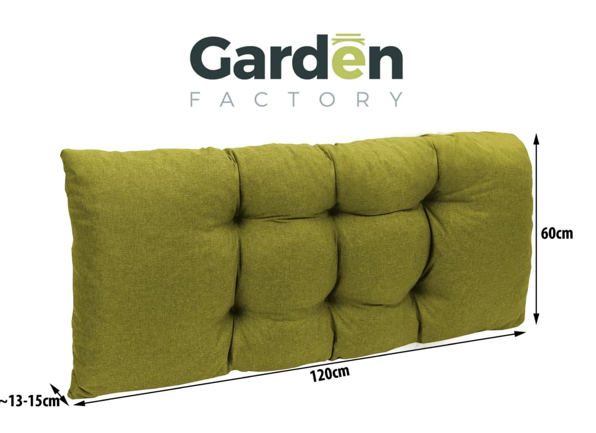 Pallet Cushions, Pallet Cushion, Cushions for Pallet Sofas Seat, Back or Set (Seat 120 x 60 + Backrest 120 x 60) Lime) — view 3