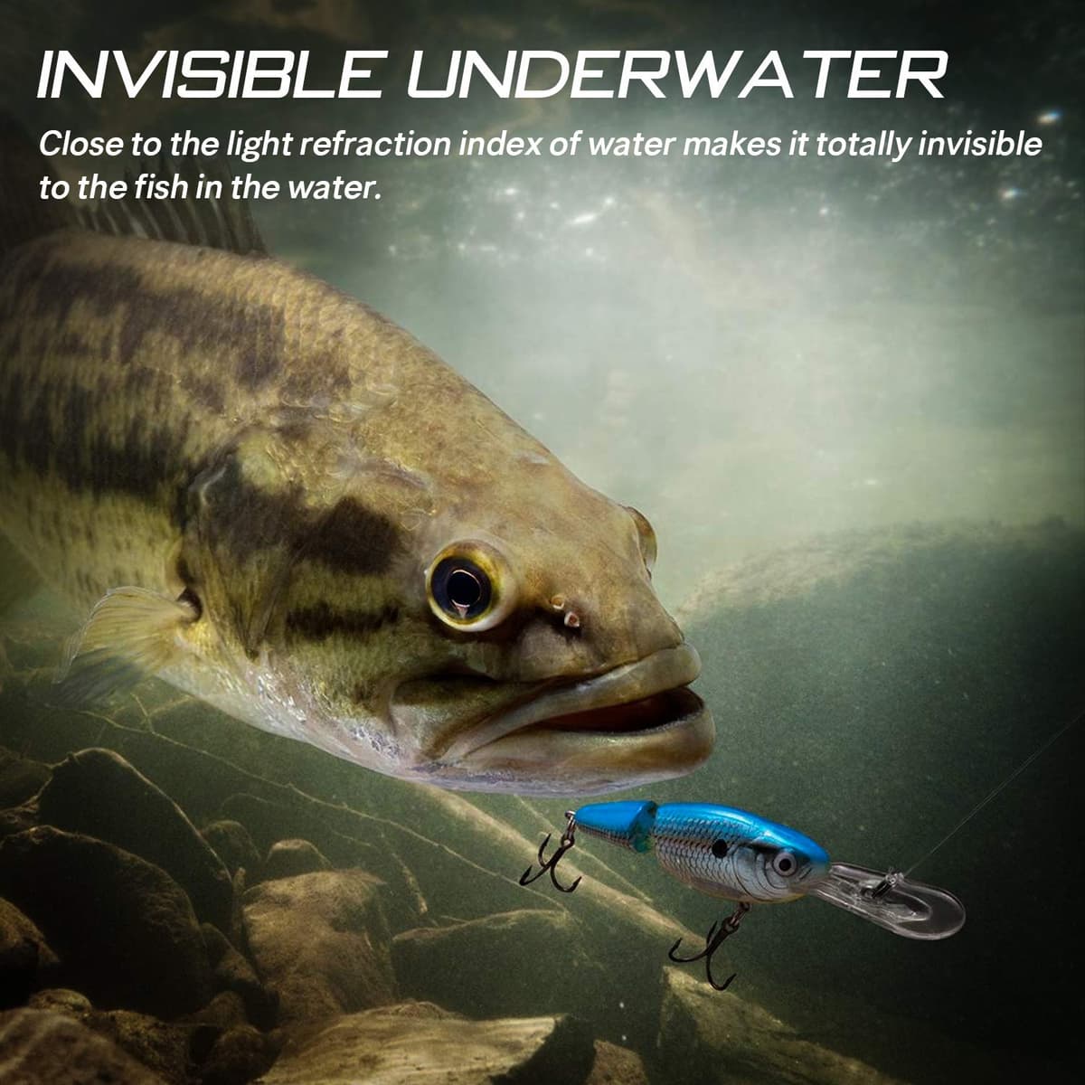 SeaKnight Hilo de Pescar 100% fluorocarbono, 50M/100M y Formato Invisible 3-100LB — view 8