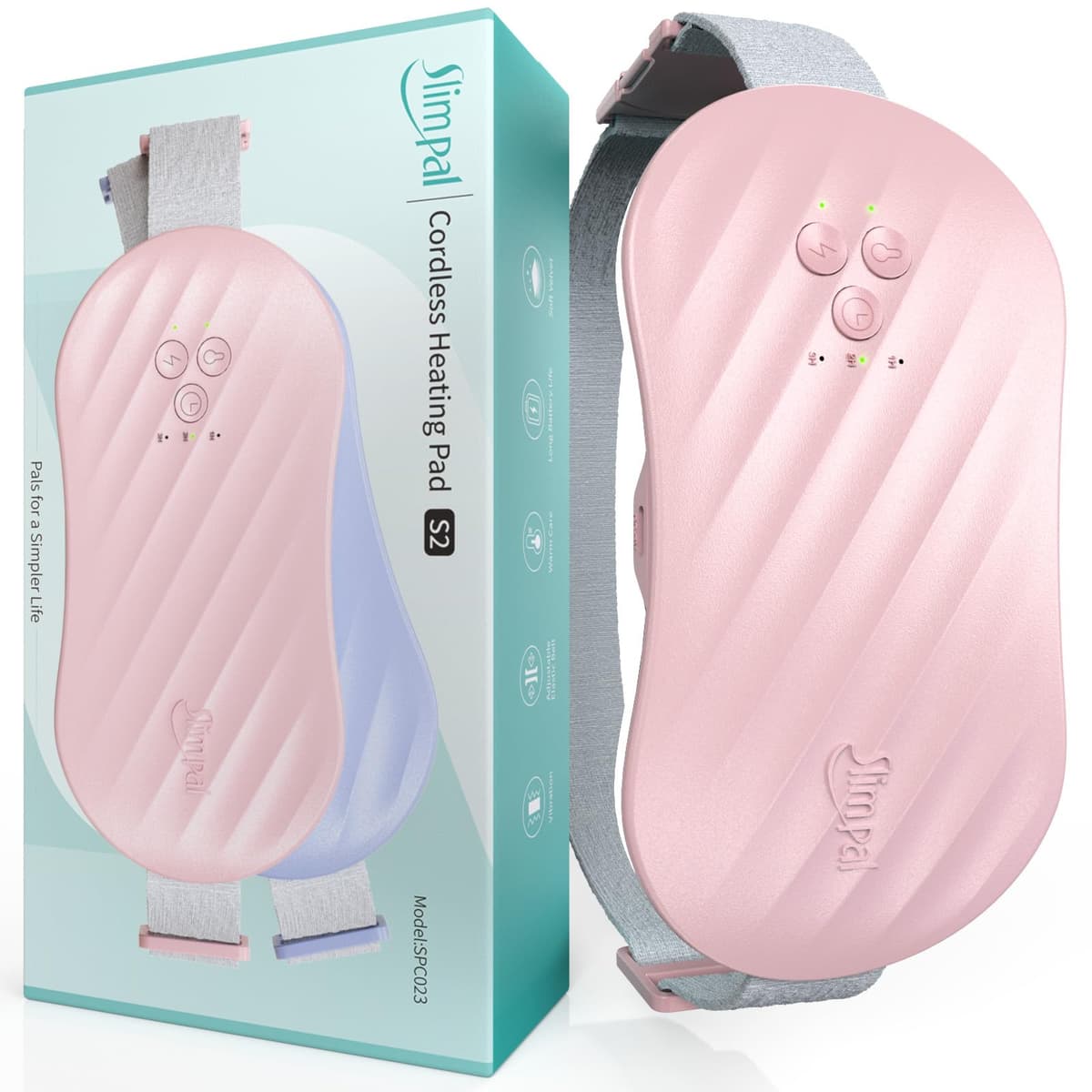 Almohadilla térmica portátil Slimpal, cinturón calefactor inalámbrico recargable para mujer, color blanco — view 22