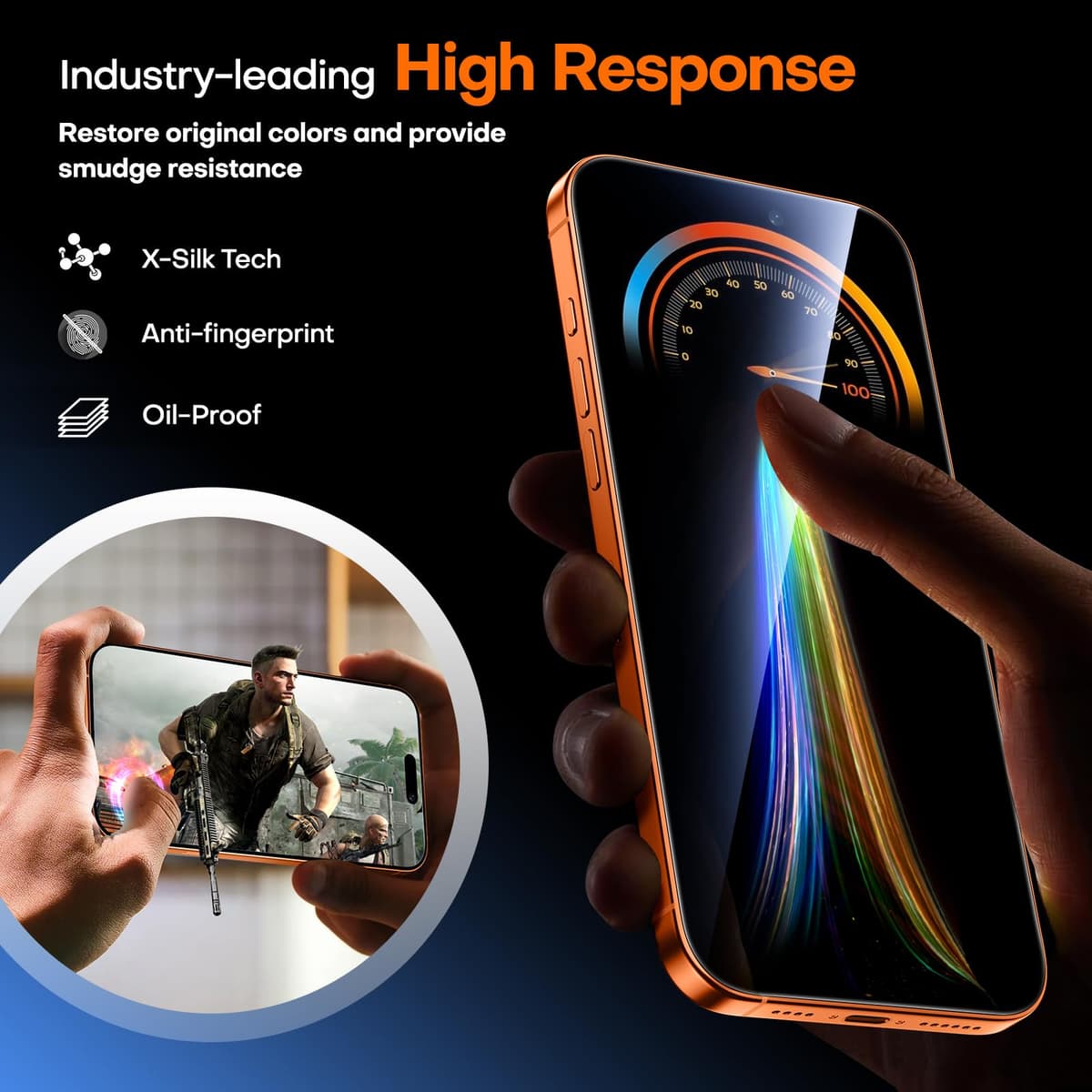 TAURI Designed for iPhone 17 Pro Max Screen Protector, 2 Pack 9H+ Tempered Glass Film + 1 Dust Free Installation Tool, [Military-Grade Shatterproof] Anti-scratch No Dust No Bubbles — view 6