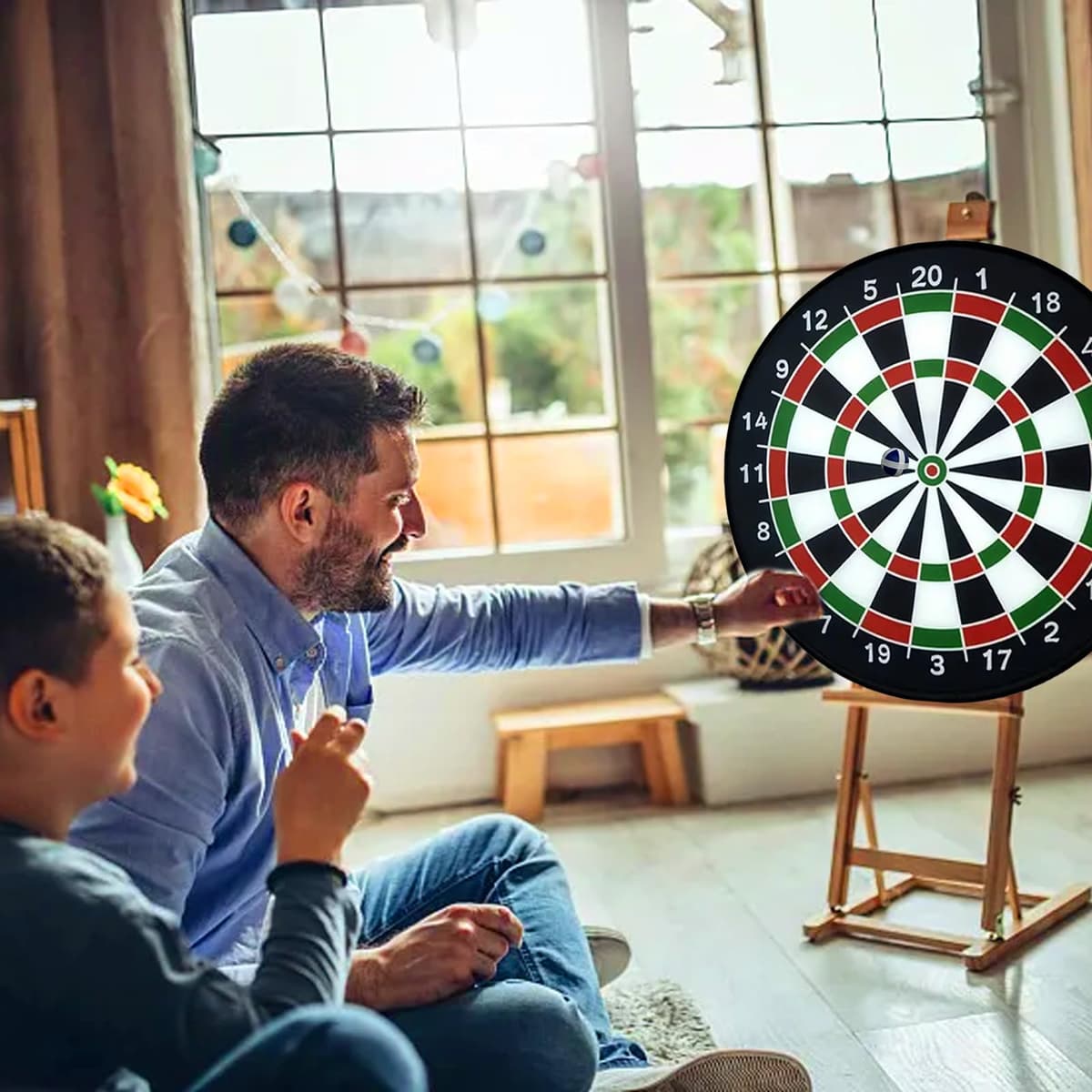 26"/66cm Diana de Dardos para niños, Tablero de Dardos de un Solo Lado,Regalos para Fiestas de diversión Deportiva en Interiores/Exteriores para niños 3-12 niños y niñas de 10 años — view 5