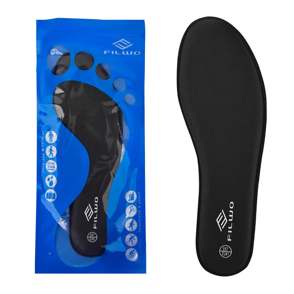 FILWO Memory Foam Insoles for Women and Men - Comfort Insoles Cushioned Shoe Insoles for Trainers Sneakers Sports Shoes Work Boots and Walking Shoes Comfort Inner Soles — view 7
