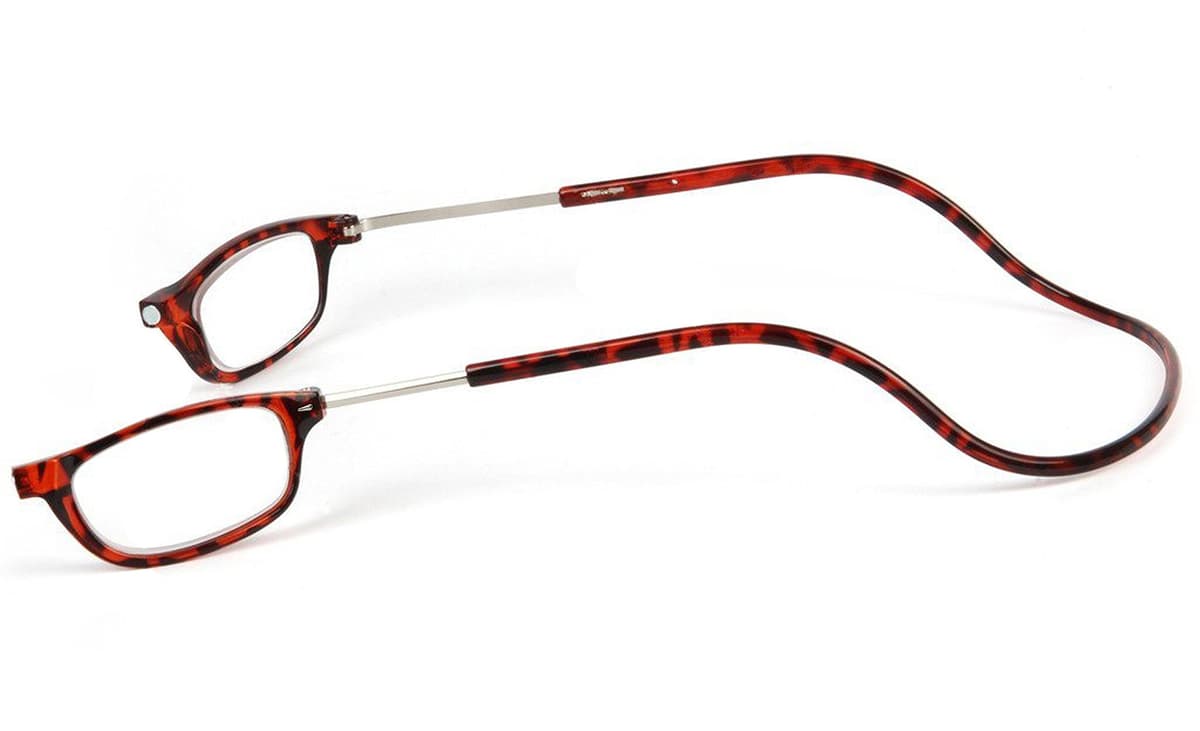 TBOC Pack: Gafas de Lectura Presbicia Vista Cansada – (Dos Unidades) Graduadas +2.00 Dioptrías Montura Marrón Carey Hombre Mujer Imantadas Plegables Lentes Aumento Leer Ver Cerca Cuello Imán — view 4