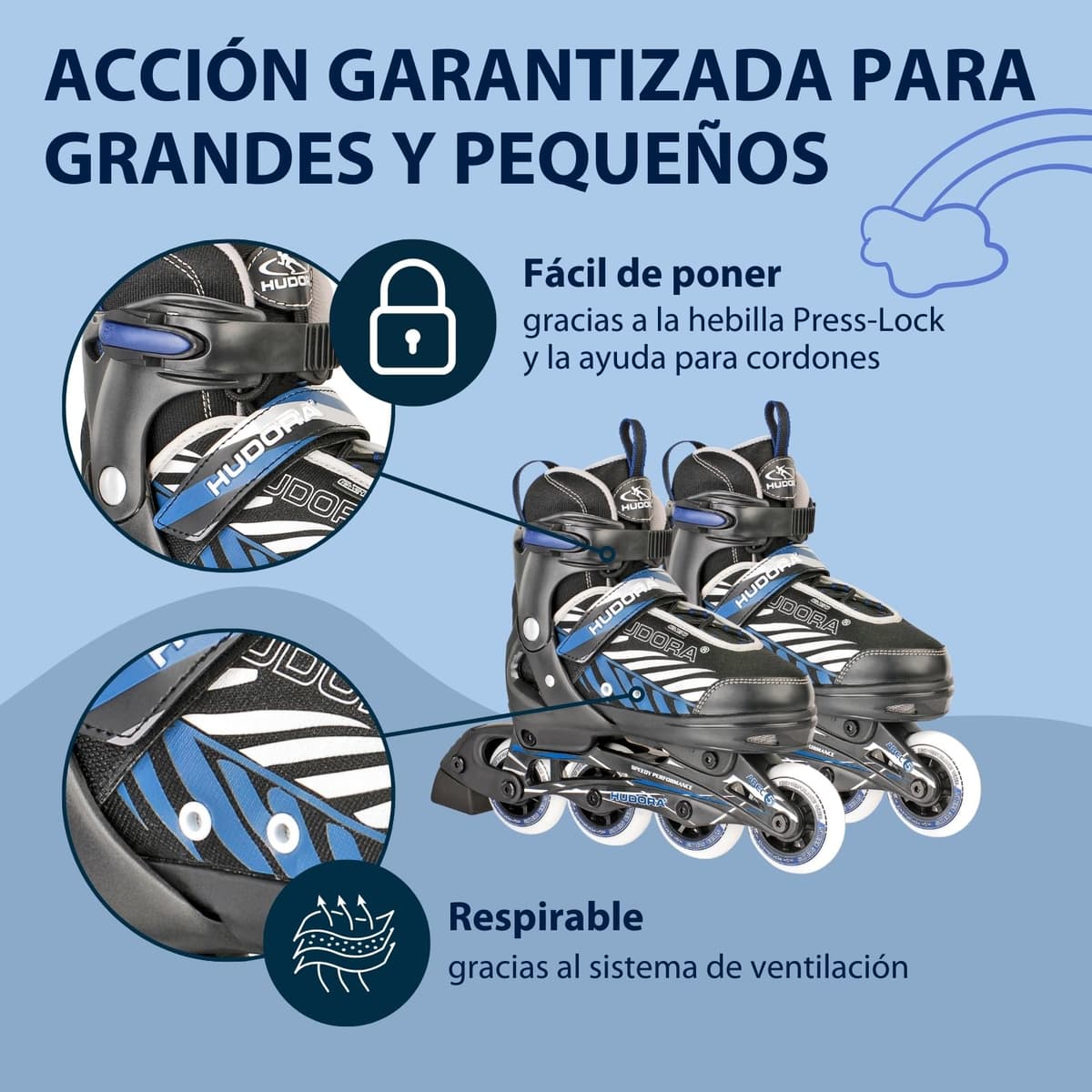 HUDORA Patines de Ruedas MIA/Leon - Patines para niños/Adolescentes y Adultos en Diferentes Tallas y Colores - Ajustables en 4 Tallas - cómodos y Elegantes — view 4