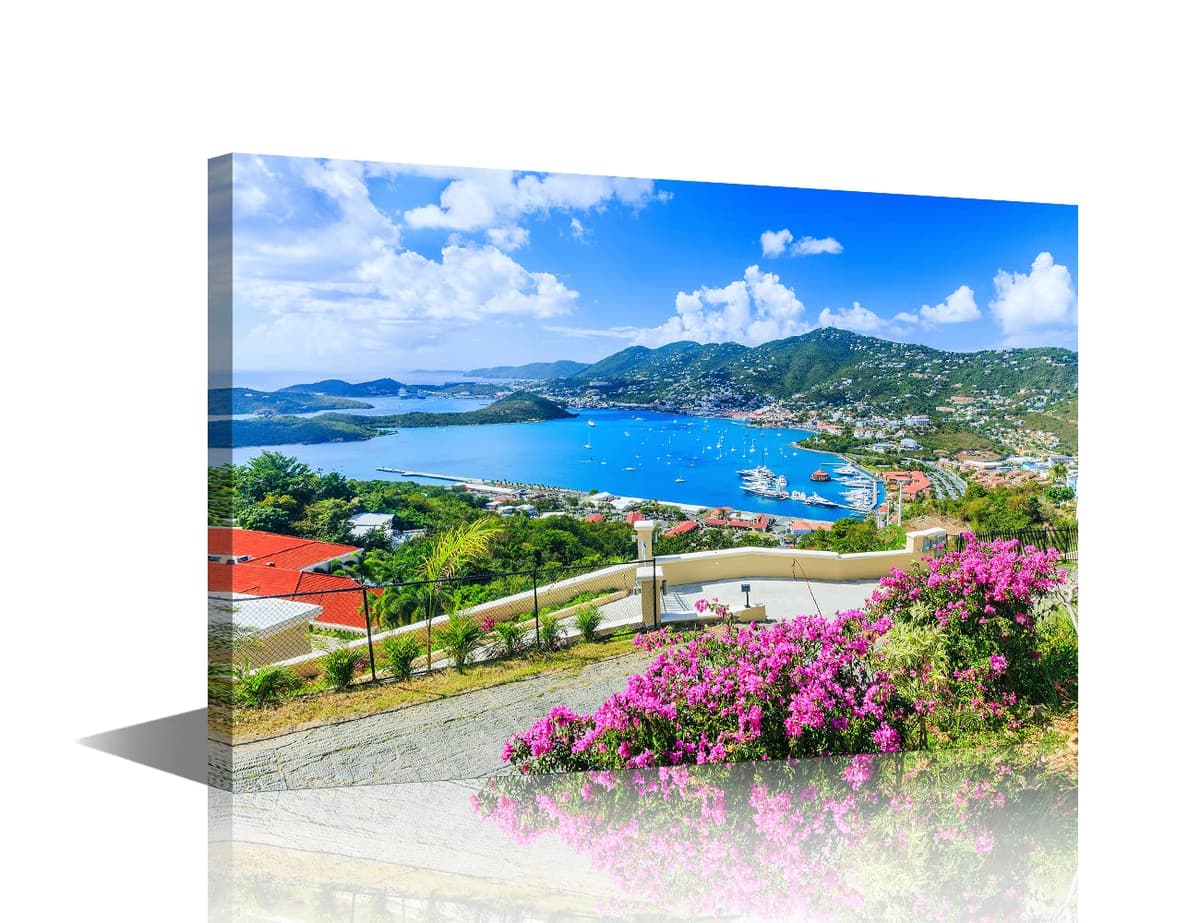 Wall Art for Living Room Beach Canvas Art Wall Decor Blue Sea Sunset Pictures Print on Canvas Natural Landscape Painting Seascape Artwork Stretched Framed Ready to Hang 12x18inch — view 43