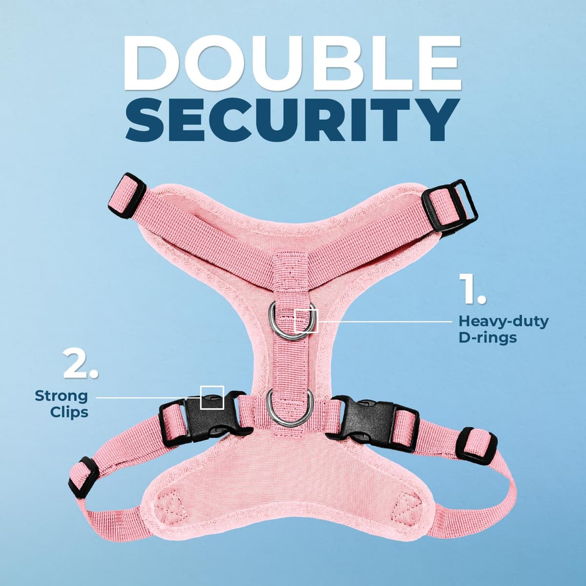 Best Pet Supplies Voyager Step-in Lock Pet Harness – All Weather Mesh, Adjustable Step in Harness for Cats and Dogs Pink (Matching Trim), XS (Chest: 11-16" Fit Cats) — view 2