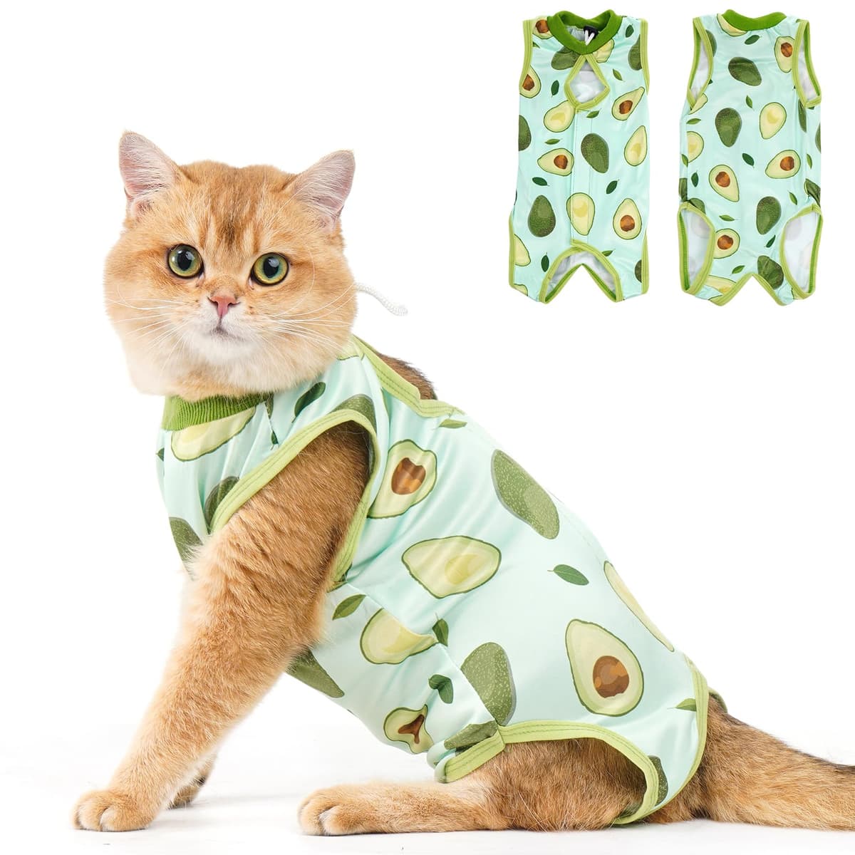 Avont Traje de Recuperación para Gatas Esterilizadas, Ropa Postoperatoria Protectora Antilamido, Chaleco para Cirugía y Heridas Abdominales (Gris Oscuro,L) — view 14