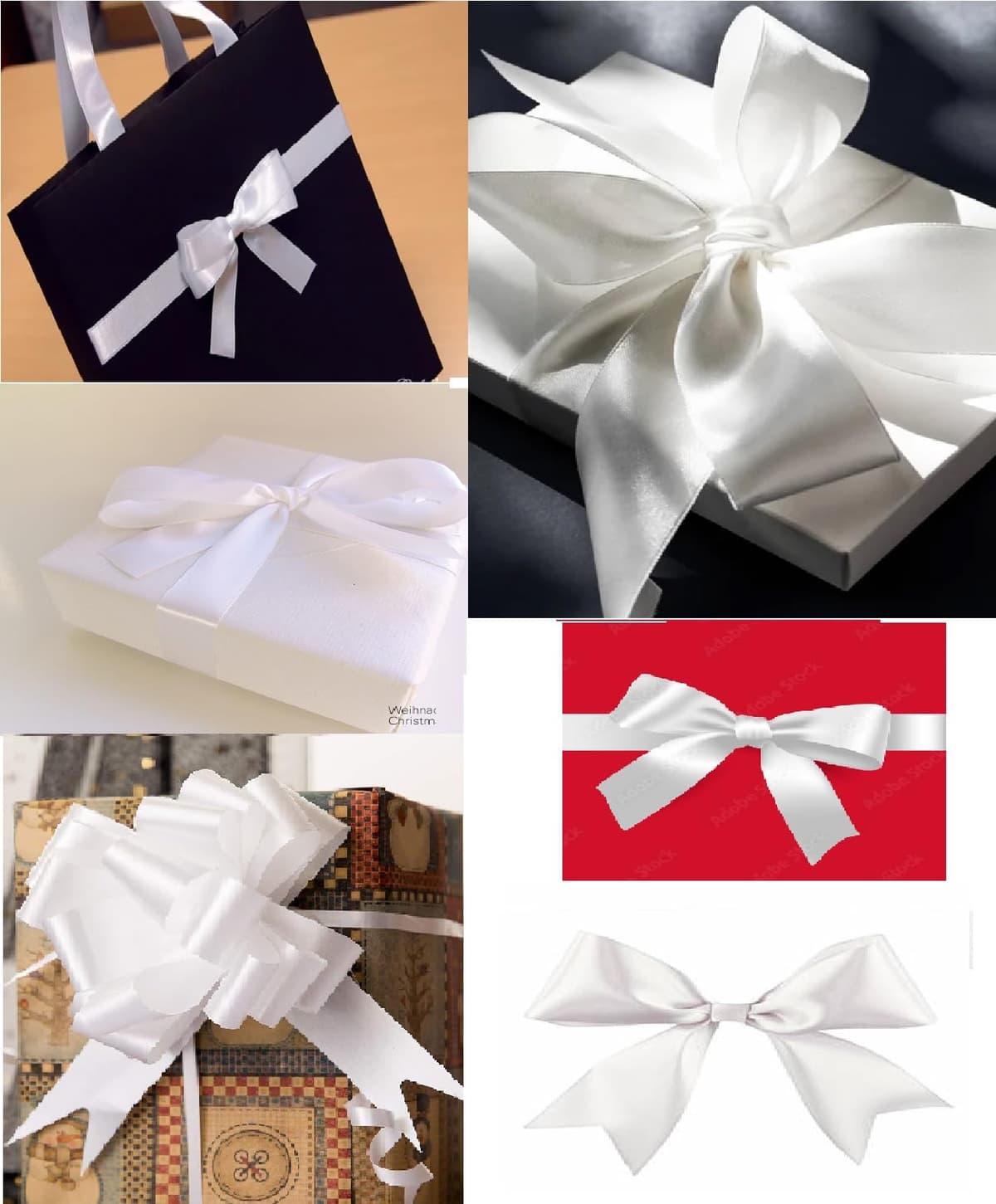Double Sided Satin Ribbon 25mm x 10 Meters (Off White) for Gifts Wrap Sew Party, Decorations Events Dress Wedding Christmas Crafts, Bows Car, Balloons Hairs, DIY, Bouquets, Cake More — view 3