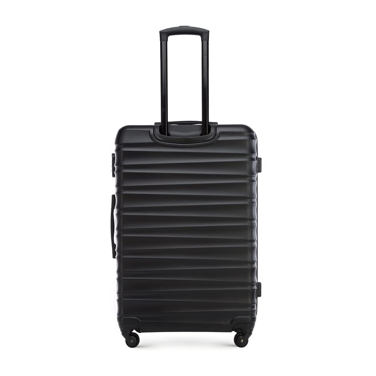 WITTCHEN Maleta Grande Trolley ABS rígido para facturación con 4 Ruedas giratorias Cerradura de combinación asa telescópica Groove Line Negro Ryanair/Vueling/Iberia/easyJet/Iberia Express — view 4