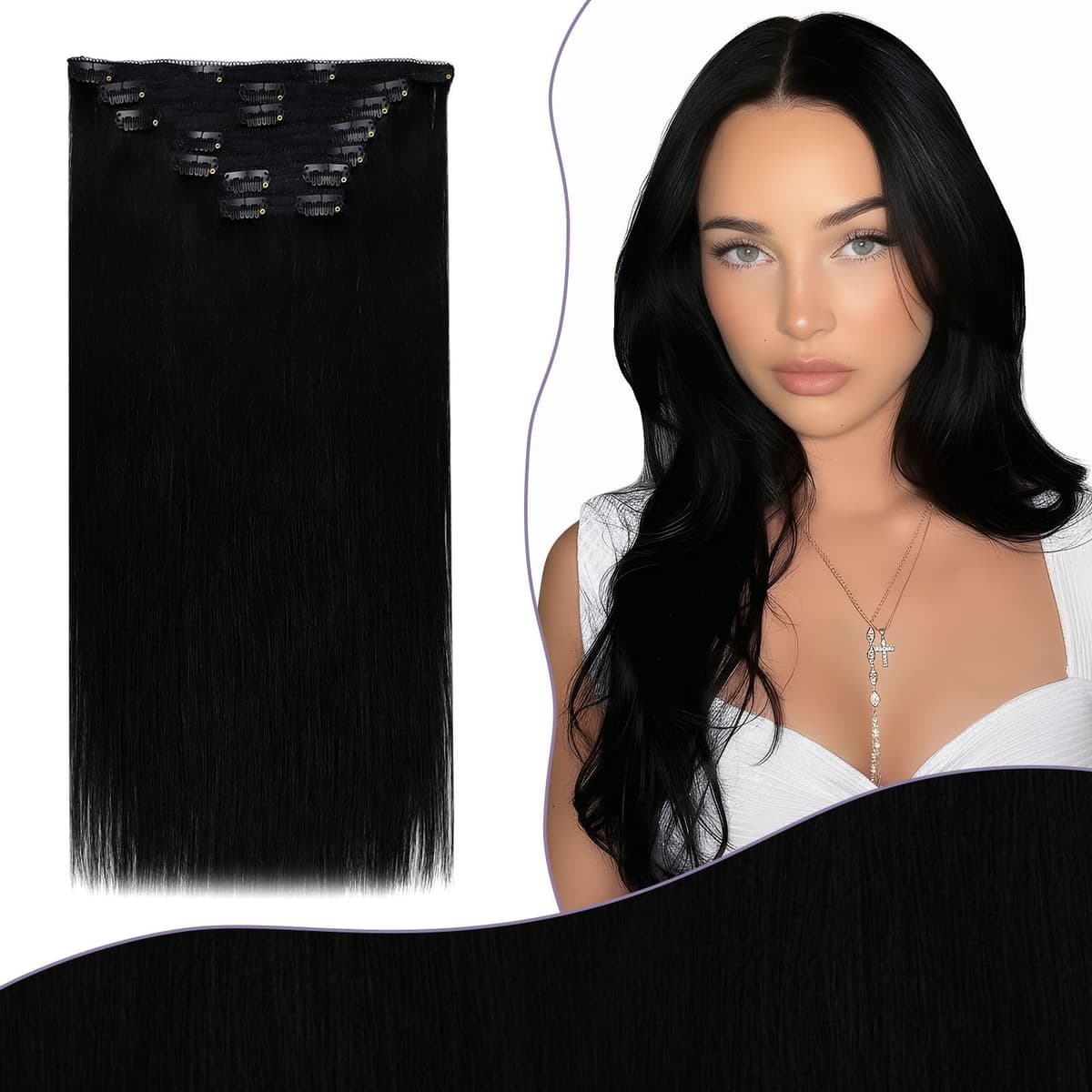 Fshine Clip in Hair Extensions Human Hair Copper Hair Extensions 18 Inch 120 g 7 pcs Color 330 Natural Straight Hair Extensions for Women Real Human Hair — view 22
