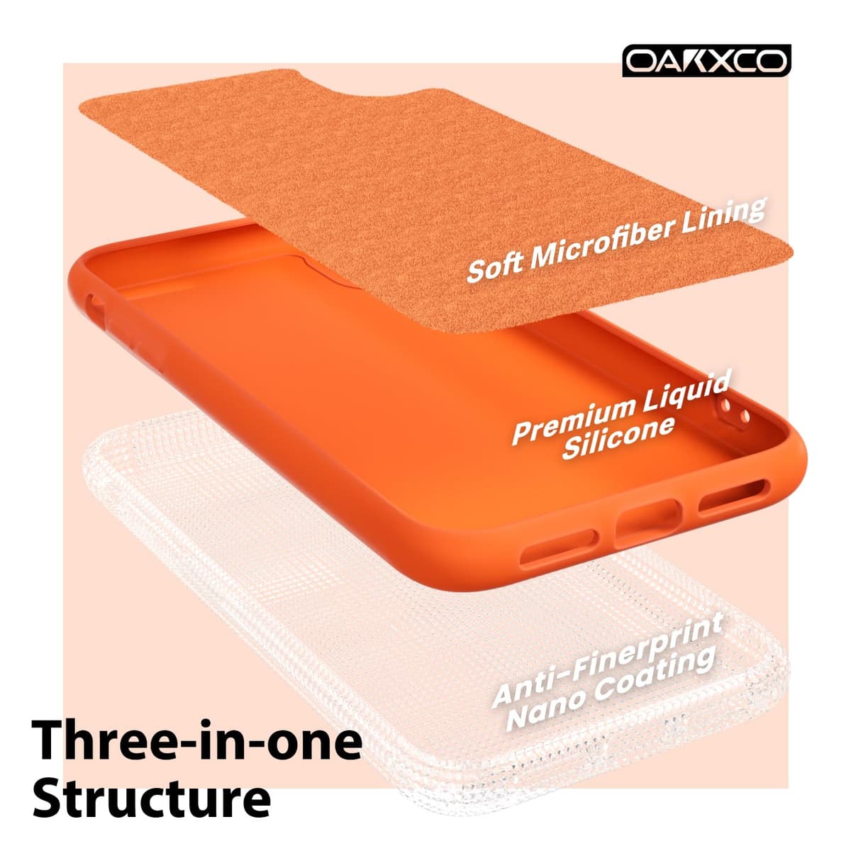 oakxco for iPhone 17 Pro Max Phone Case Liquid Silicone, Cute Thin Slim Grip Soft Rubber Gel for Women Men, Smooth Matte TPU Plain Solid Color Girly Simple Case with Camera Cover, Light Pink — view 348