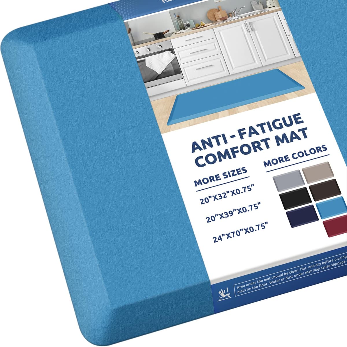 KitchenClouds Kitchen Mat Cushioned Anti Fatigue Rug 17.3"x28" Water Resistant Non Slip Standing Desk Mat Comfort Floor Mats for Kitchen House Sink Office (Khaki) — view 64