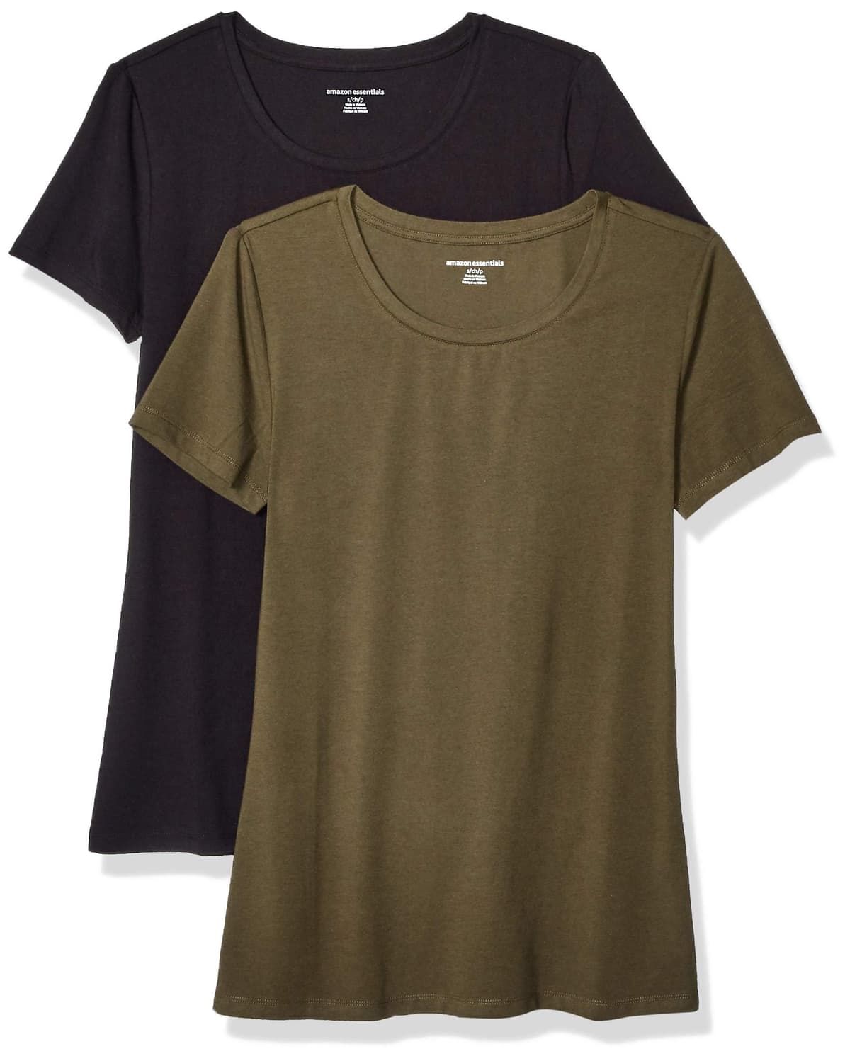 Amazon Essentials Camiseta de Manga Corta y Corte Estándar (Opciones de Cuello Redondo y Cuello en V) Mujer, Paquetes Múltiples — view 55