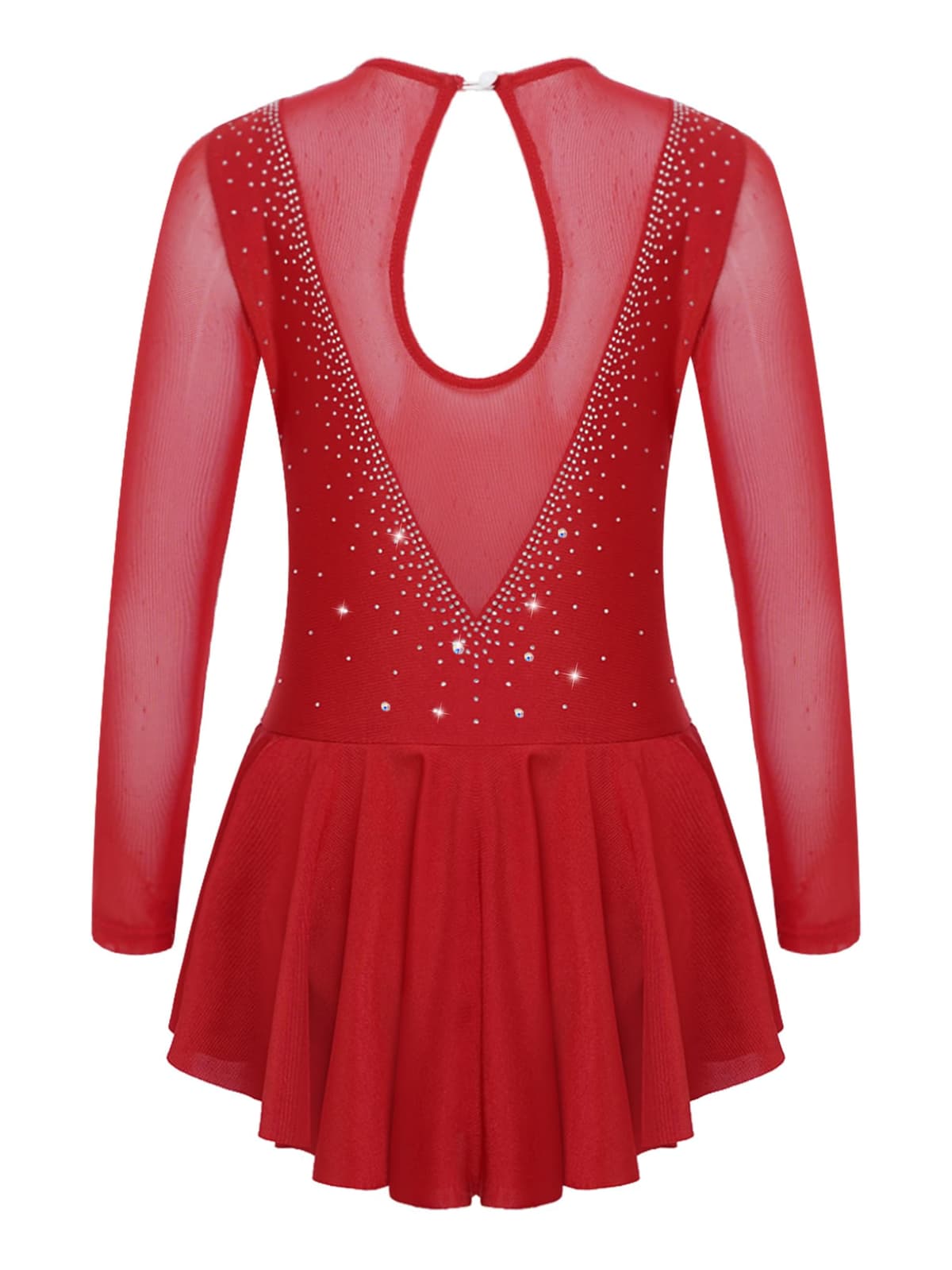 Freebily Vestido de Danza Patinaje sobre Hielo para Niña Leotardo de Manga Larga Maillot de Gimnasia Rítmica Competición Vestido de Bailarina Ballet — view 3