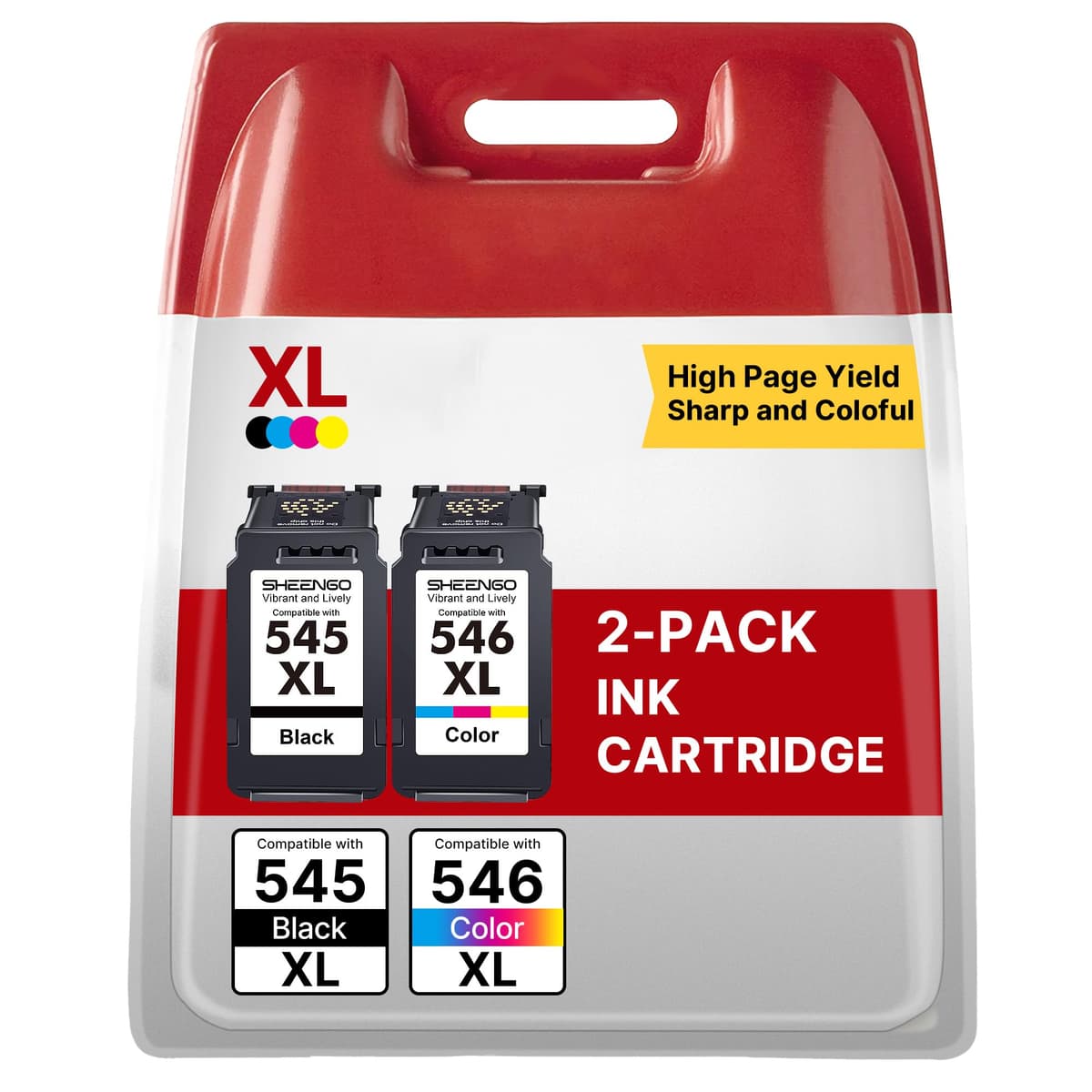 PG-545 CL-546 Ink Cartridge Replacement for Canon 545 546 XL Ink Cartridges PG-545 XL CL-546 XL for Pixma TS3150 TS3350 TS3355 TS3100 TR4550 TR4551 iP2850 MX495 MG2950 MG3050(1 Black, 1 Colour)