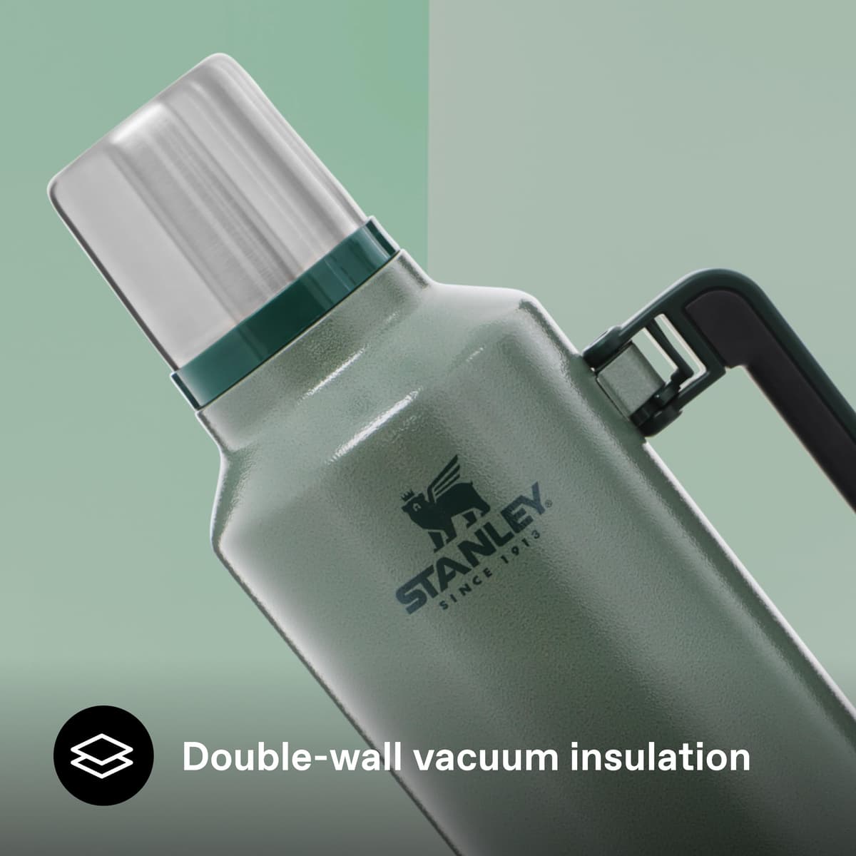 Stanley 1913 Classic Legendary Thermal Flask 2.3L - Keeps Hot Or Cold for 48 Hours - BPA-Free Insulated Bottle - Stainless Steel Coffee Flask - Leakproof - Dishwasher Safe - Green — view 5