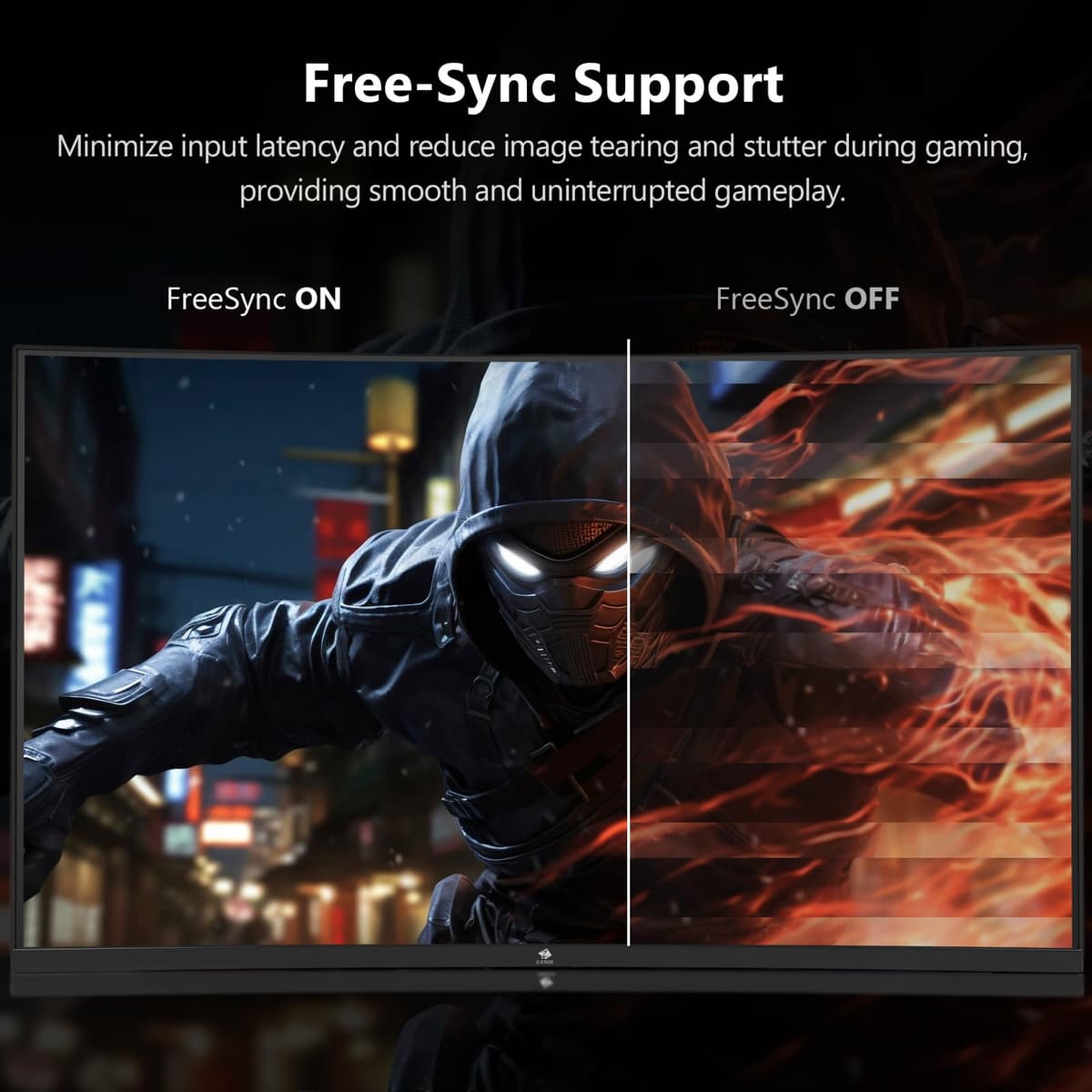 Z-Edge 32 Inch Curved Gaming Monitor 240Hz 1ms MPRT Full HD 16:9 Curved Screen Frameless LED Monitor, Ultra-Thin Bezel, FreeSync, DisplayPort & HDMI, Black — view 3