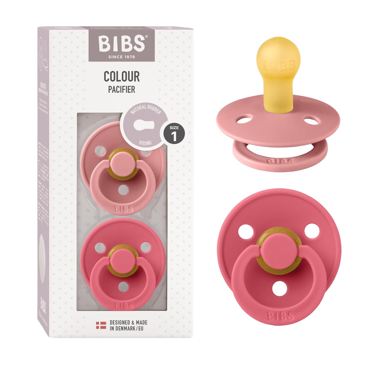 BIBS Colour Soother 2-Pack, BPA Free Dummy Pacifier, Round Nipple. Natural Rubber Latex, Size 2 (6-18 Months), Sky Blue/Steel Blue — view 33
