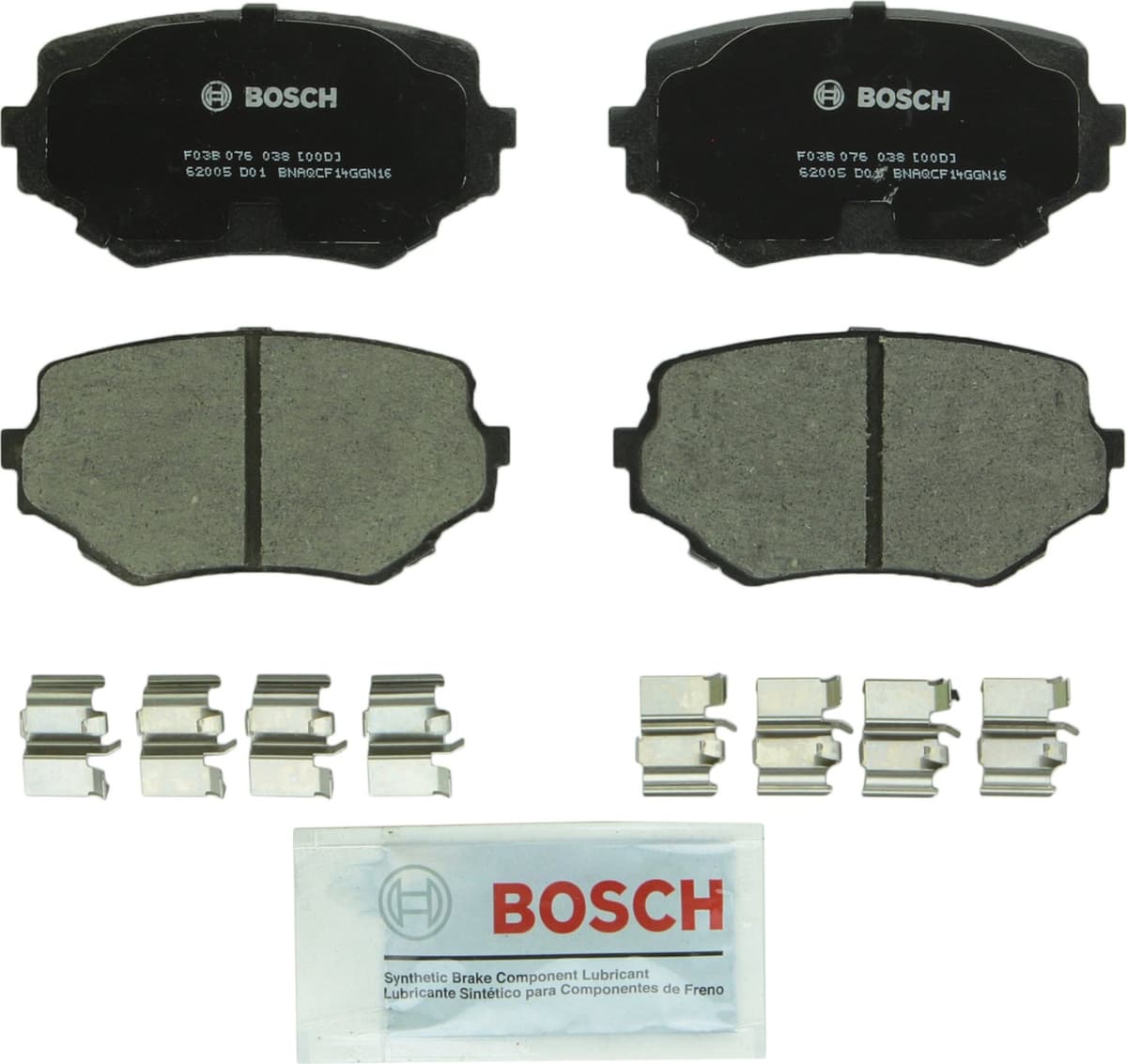 Bosch BC914 QuietCast Premium Ceramic Disc Brake Pad Set For: Acura ILX; Honda Accord, Civic, CR-V, Element, Fit, Front — view 231