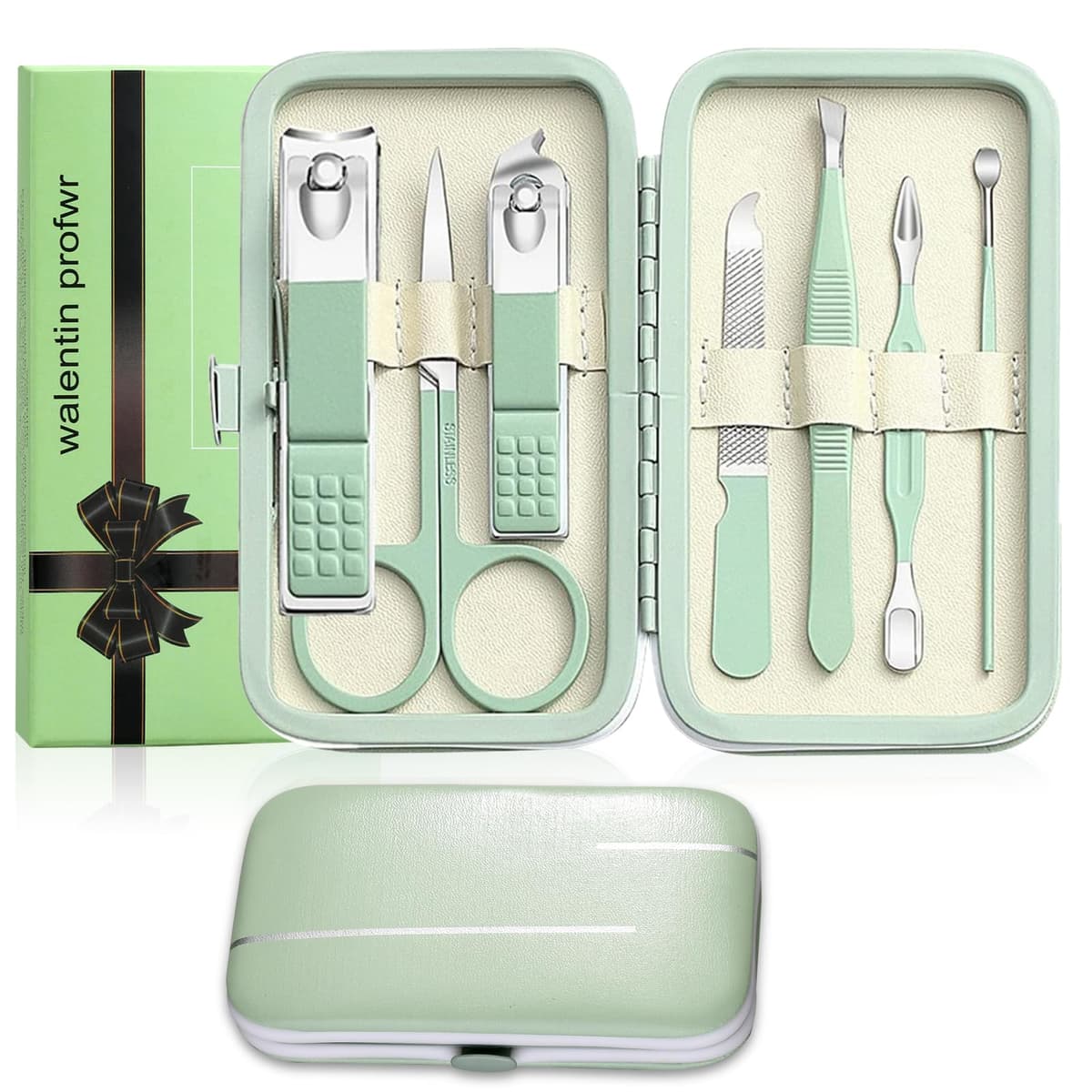 Juego de cortaúñas de acero inoxidable para mujeres y hombres, herramientas de cuidado personal con estuche de viaje portátil, herramientas de manicura y pedicura, kit de aseo para mujeres y hombres — view 13