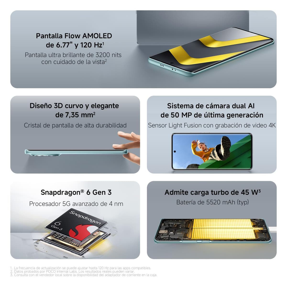 XIAOMI POCO M8 5G - Smartphone de 8+512GB, Pantalla de 6,77" 120Hz Flow AMOLED, Snapdragon 6 Gen 3, cámara Dual de 50MP IA, Carga Turbo de 45W, Cargador no Incluido, Negro (Versión ES) — view 2