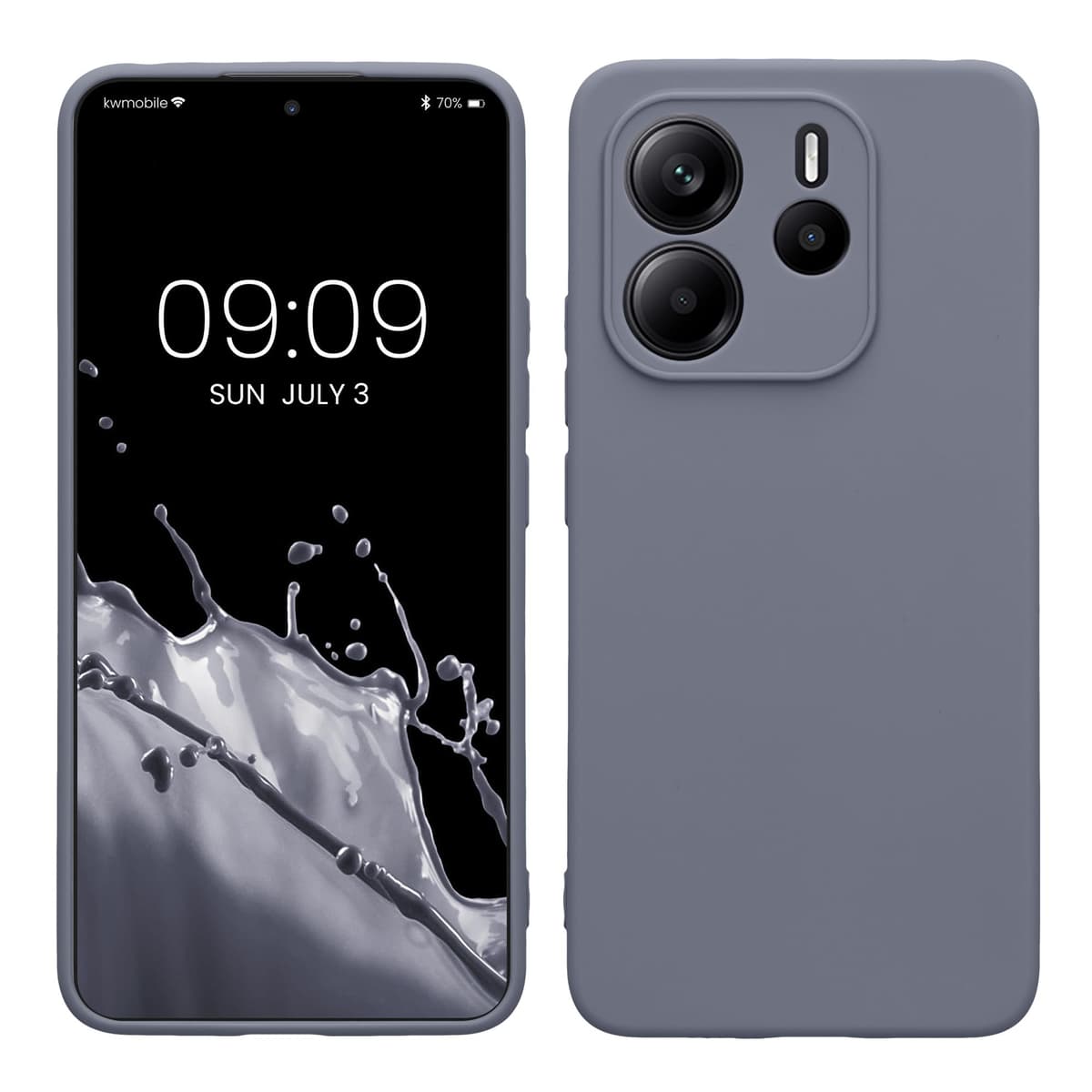 kwmobile Carcasa Compatible con Xiaomi Redmi Note 14 Pro 5G / Poco X7 Funda - Funda Ultrafina de TPU con Bordes elevados - Lavanda Metalizado — view 164