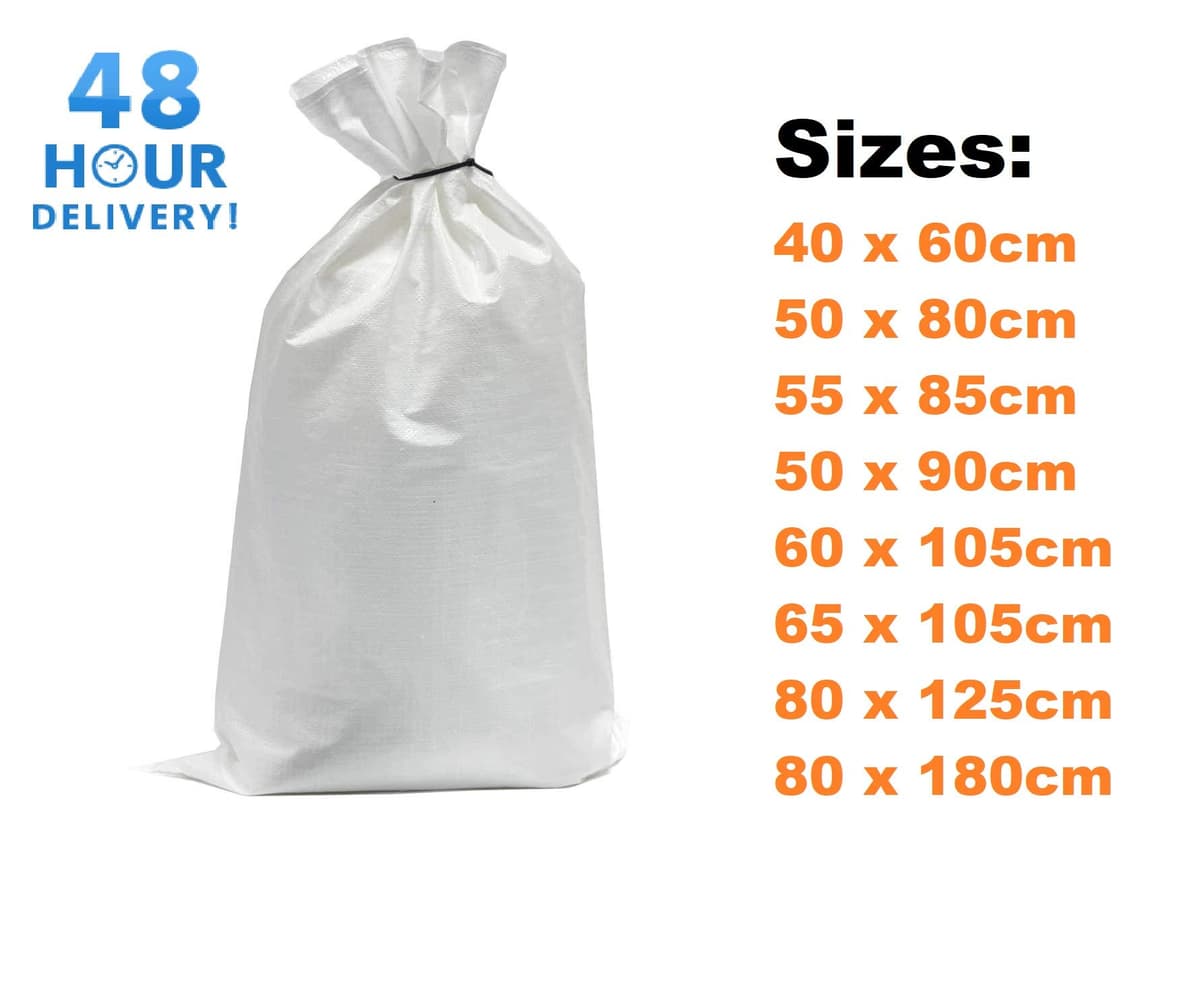 BAG SACKS WOVEN LARGE EXTRA HEAVY DUTY RUBBLE SAND BAG SACKS POLYPROPYLENE PB (2, 16"X24" - 40 X 60CM) — view 3