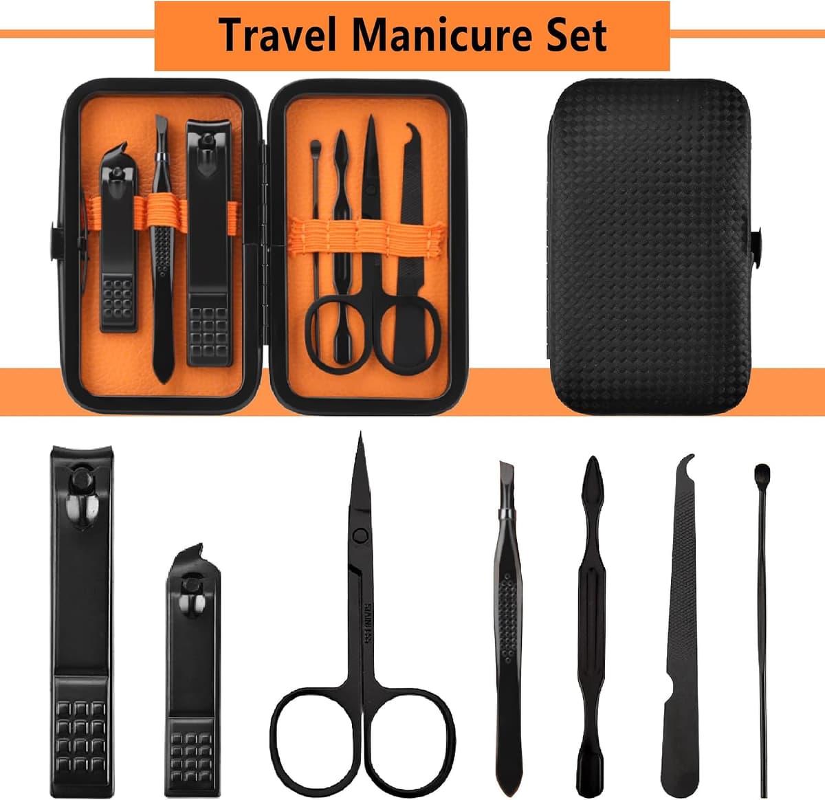 Manicure Set for Men Nail Clippers Set Personal Care Travel Manicure Kits Manicure Set Nail Clippers Pedicure Kit Basic Nail Care Tools Gift for Men — view 5