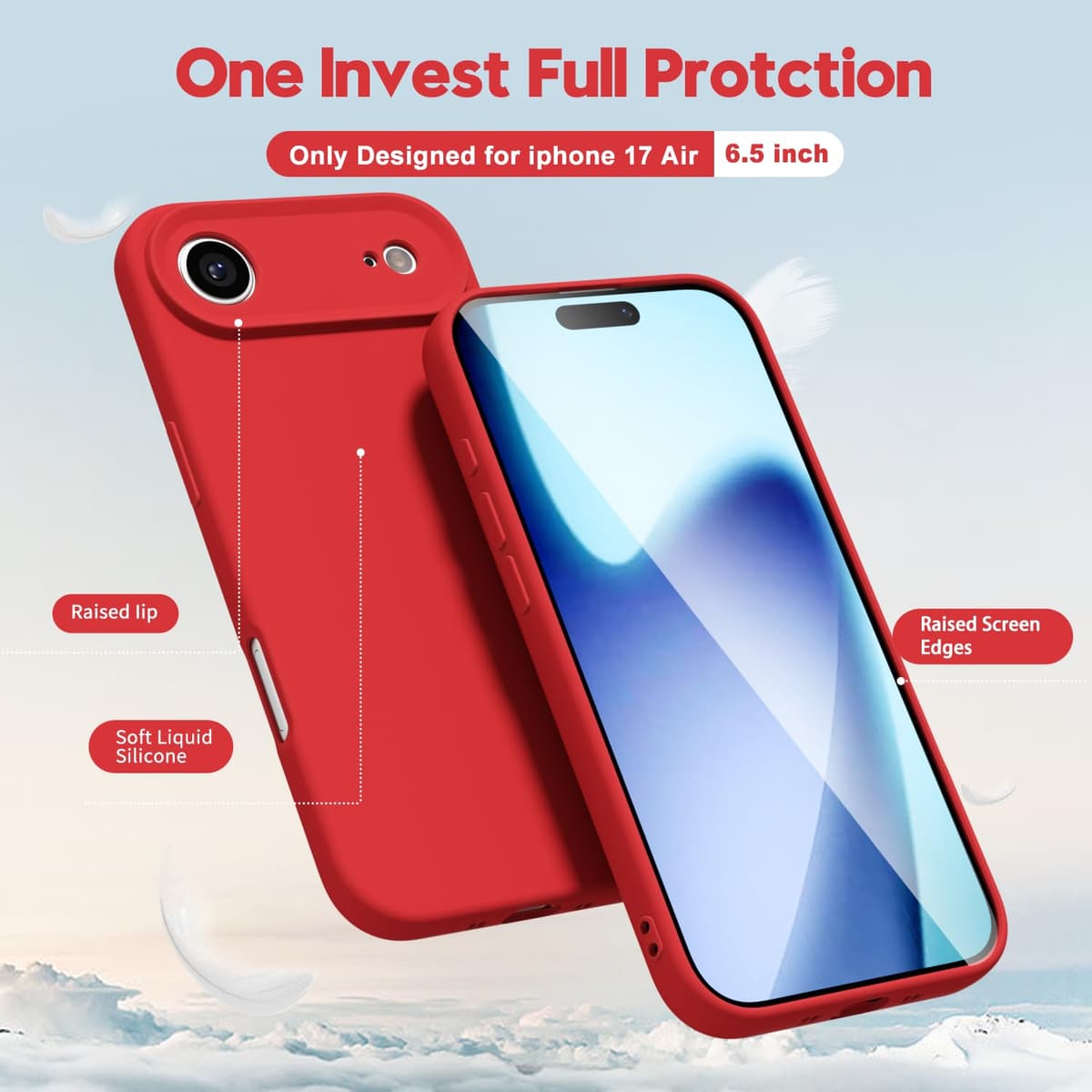 oakxco for iPhone 17 Pro Max Phone Case Liquid Silicone, Cute Thin Slim Grip Soft Rubber Gel for Women Men, Smooth Matte TPU Plain Solid Color Girly Simple Case with Camera Cover, Light Pink — view 1721