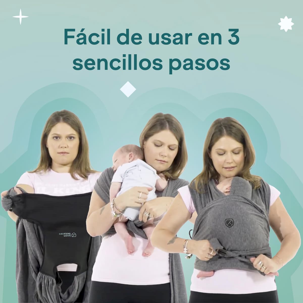 Portabebés Koala Babycare fácil de transportar, unisex ajustable - portabebés versátil de hasta 9 kg - Boudeaux - Diseño registrado KBC® — view 3