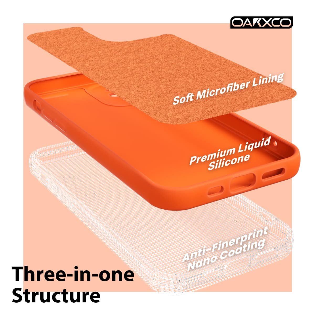 oakxco for iPhone 17 Pro Max Phone Case Liquid Silicone, Cute Thin Slim Grip Soft Rubber Gel for Women Men, Smooth Matte TPU Plain Solid Color Girly Simple Case with Camera Cover, Light Pink — view 1799