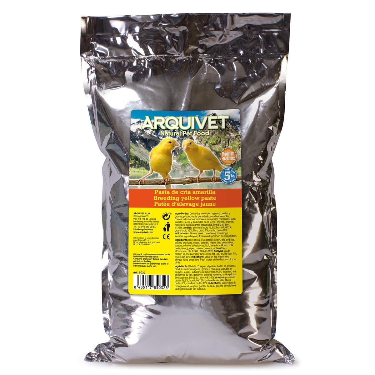 ARQUIVET - Pasta de cría Amarilla y Mantenimiento para pájaros 300 gr - Sabor Neutro - Comida para Todo Tipo de Aves y Especialmente de Plumaje Amarillo — view 4