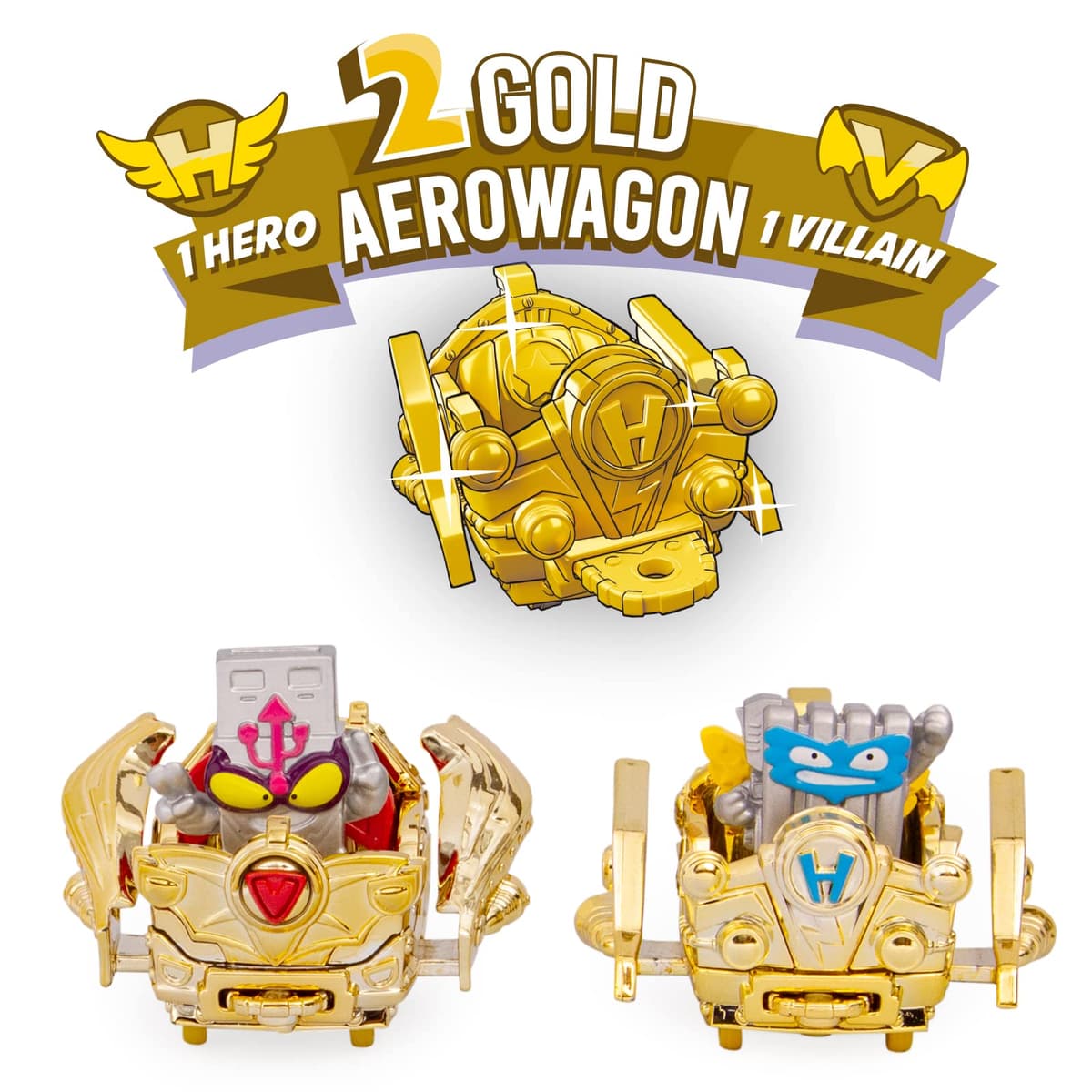 SUPERTHINGS Lata Gold Serie 5, Incluye el ultrararo (Kid Fury), los 2 líderes Dorados, los 6 capitanes Plateados y los 2 Aerowagons Dorados — view 3