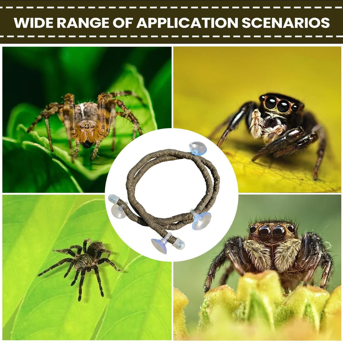 Generico Reptiles – Decoración artificial de liana plegable con ventosas para terrario de reptiles | para terrarios, jaulas, vallas, bañeras domésticas y hábitats para geckos y lagartos — view 4