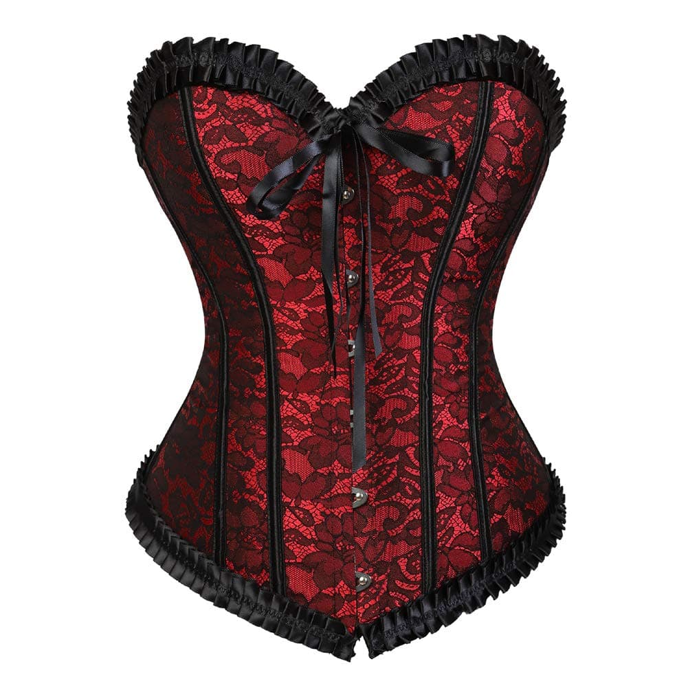 Grebrafan Brocado Corset Bustier Sexy Nupcial Corsés y Lencería Talla Grande