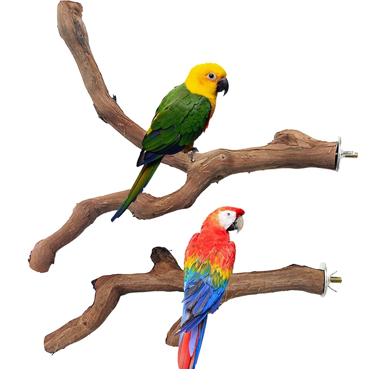 4 Pz Perchas Naturales para Pájaro, Juguetes para Pajaros, Perca de Pájaro, Madera de UVA Salvaje para Jaulas de Pájaros para Cacatúas, Periquitos y Pinzones — view 2