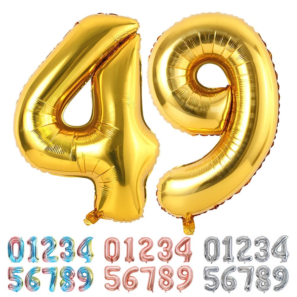 Foil Globo Número 5 Azul 40" (101cm), Inflable Helio o aire, Gigante Numeros 0-9, 10-19, 20-29, 30-100, Grande Globos Decoración para La Boda Aniversario y Cumpleaños Fiestas — view 474