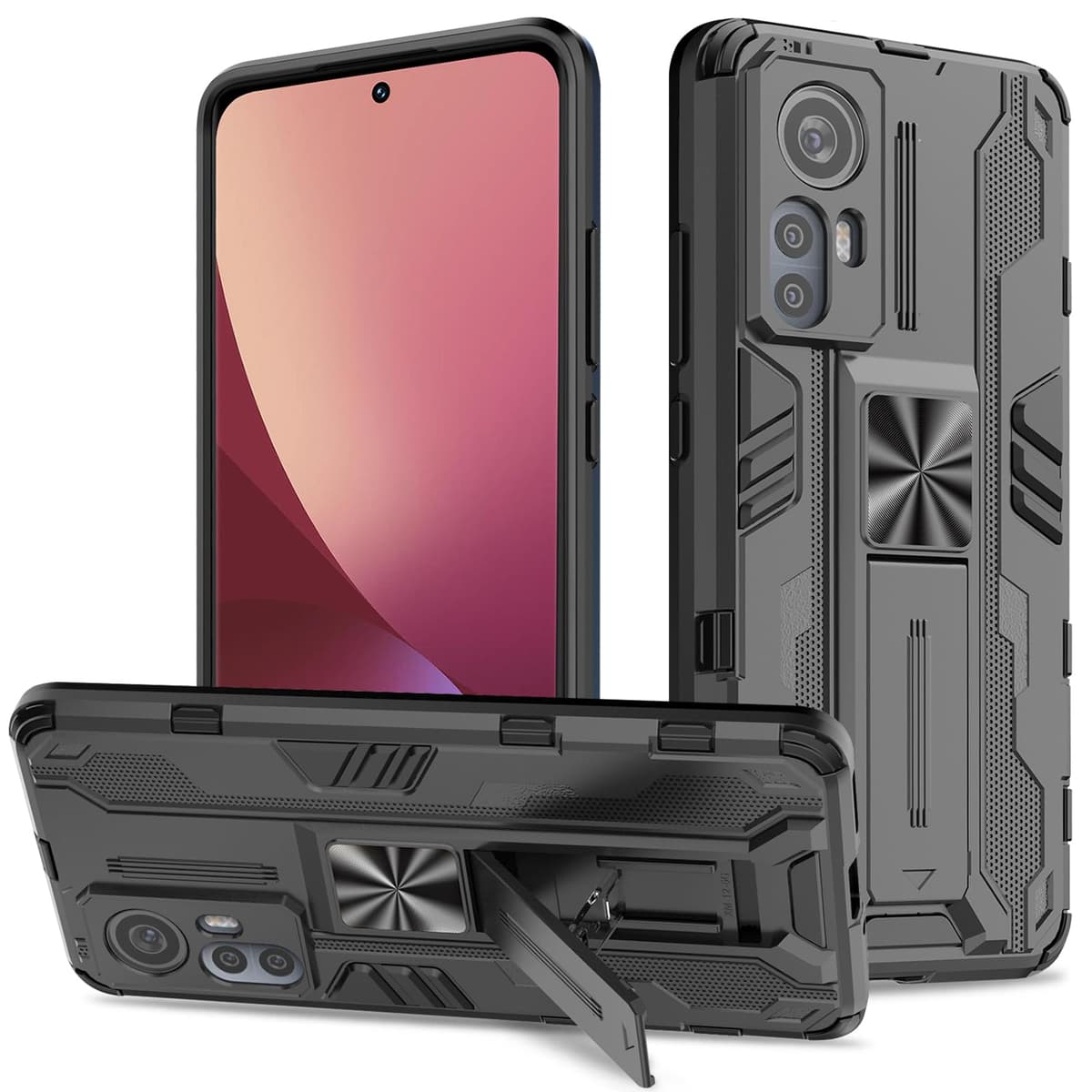 Funda para CMF Phone 2 Pro, Carcasa Antigolpes con Soporte anular metálico, Case Protectora de Grado Militar, Negro — view 1748