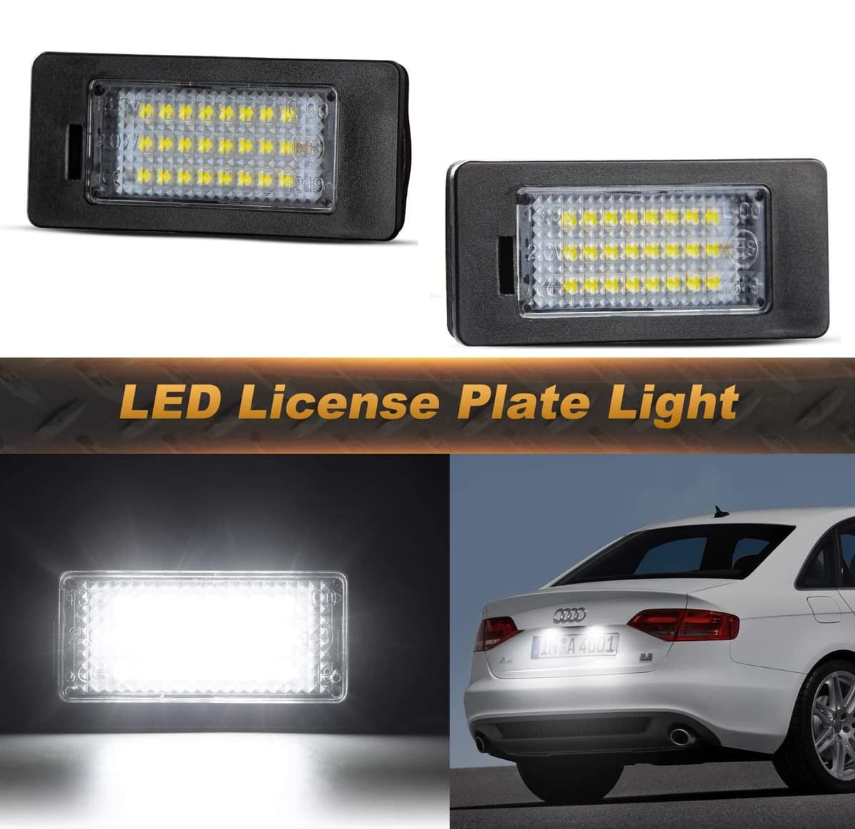 Luces LED Matrícula para 206 207 407 406 306 307 308 5008, Luz Matrícula para Citro-en C3 PICASSO C4 C5 BERLINGO B9 M49 M59 SAXO XSARA, LED Matrícula 2 Piezas Canbus — view 13