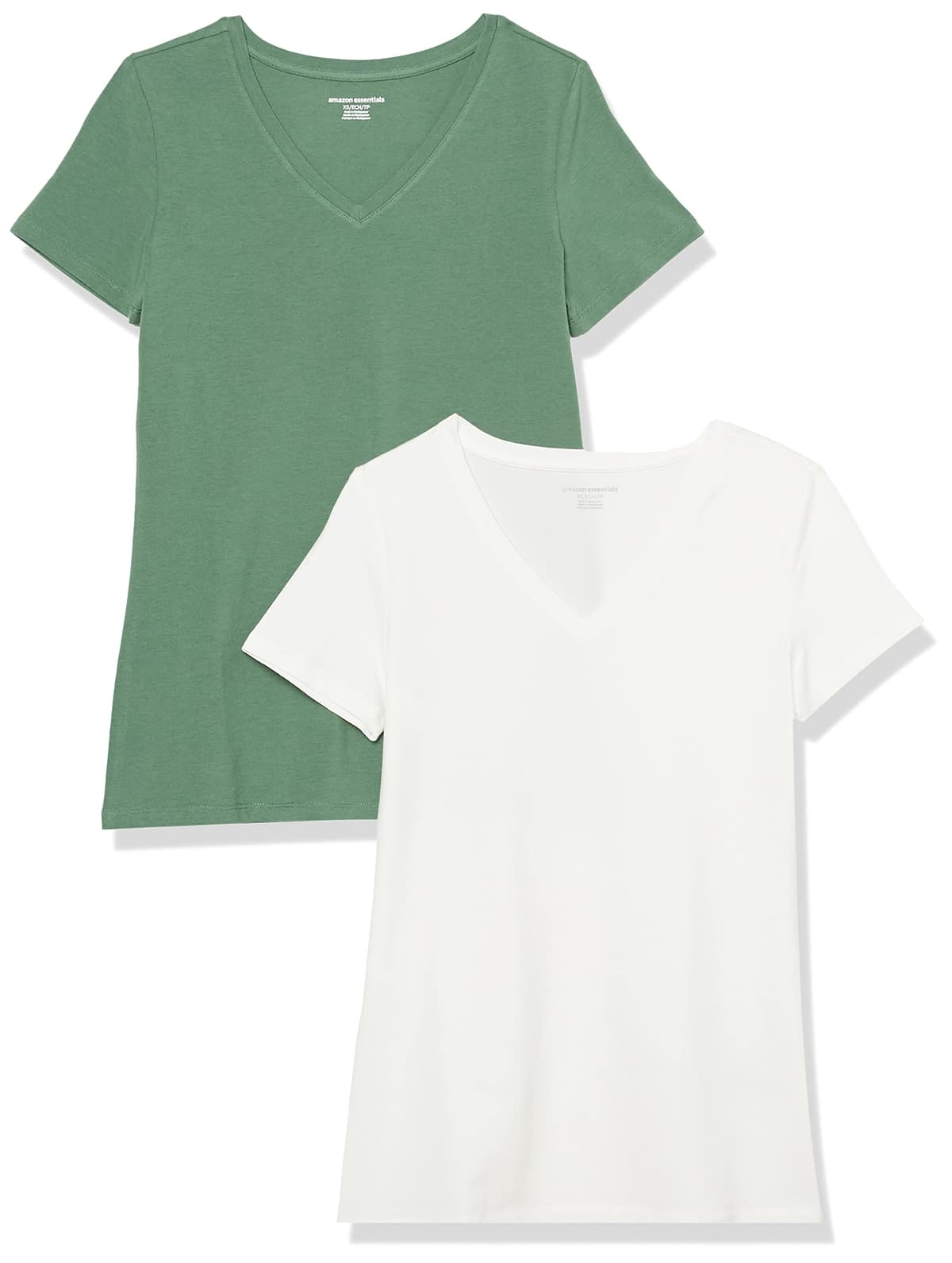 Amazon Essentials Camiseta de Manga Corta y Corte Estándar (Opciones de Cuello Redondo y Cuello en V) Mujer, Paquetes Múltiples — view 64