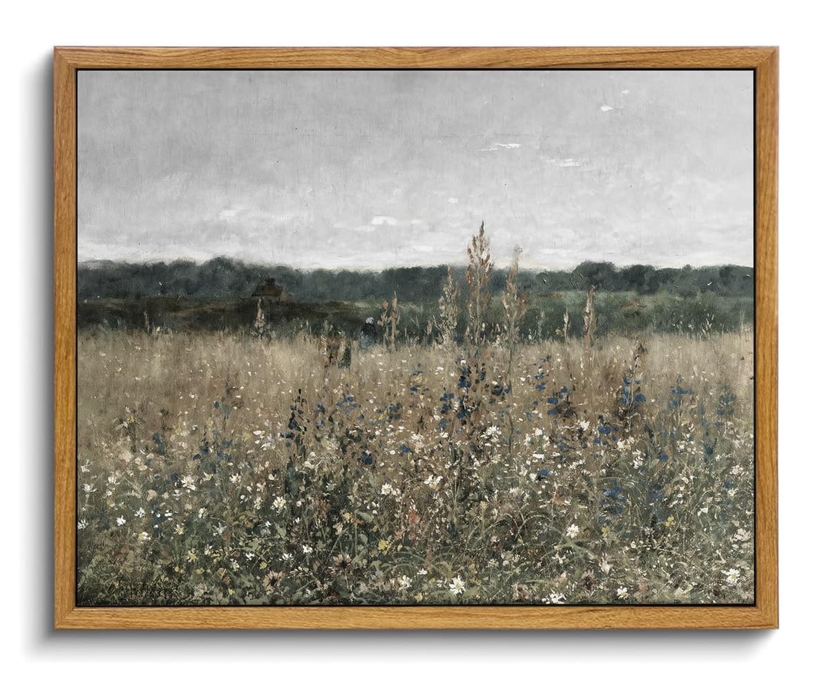 OIQArtOIQ Framed Canvas Wall Art,Vintage Decor,Landscape Nature Country Wildflower Paintings Farmhouse Pictures Modern Artwork Rustic Fall Flower Prints Cottagecore Office Living Room Bedroom Bathroom — view 36