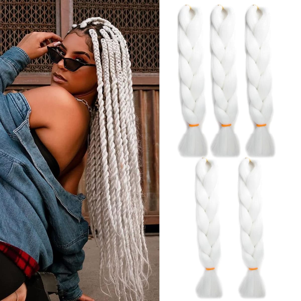 60cm Extensiones de Pelo Trenzas Africanas Castaño Oscuro Extensiones para Trenzas Africanas 1 pcs 100g Kanekalon Pelo para Trenzas Africanas Sintetico Extensiones de Trenzado Cabello Braiding — view 12