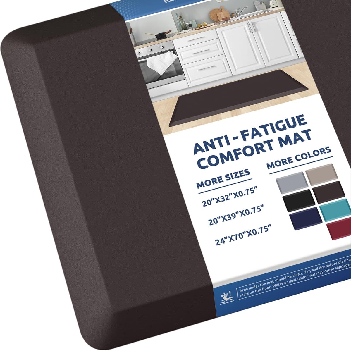 KitchenClouds Kitchen Mat Cushioned Anti Fatigue Rug 17.3"x28" Water Resistant Non Slip Standing Desk Mat Comfort Floor Mats for Kitchen House Sink Office (Khaki) — view 11
