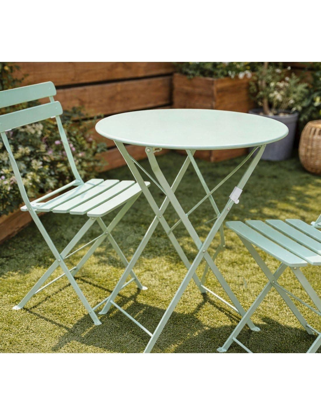 Set Bistró Plegable Arles Metalico | Mesa y 2 Sillas de Exterior e Interior Resistente | Muebles de Jardin, Balcón y Terraza — view 2