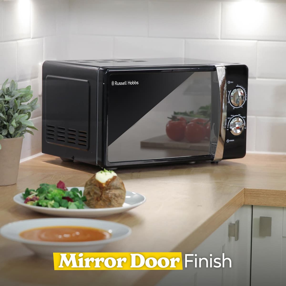 Russell Hobbs RHMM701B 17 Litre 700 W Black Solo Manual Microwave With 5 Power Levels, Ringer & Timer, Defrost Setting, Easy Clean — view 3