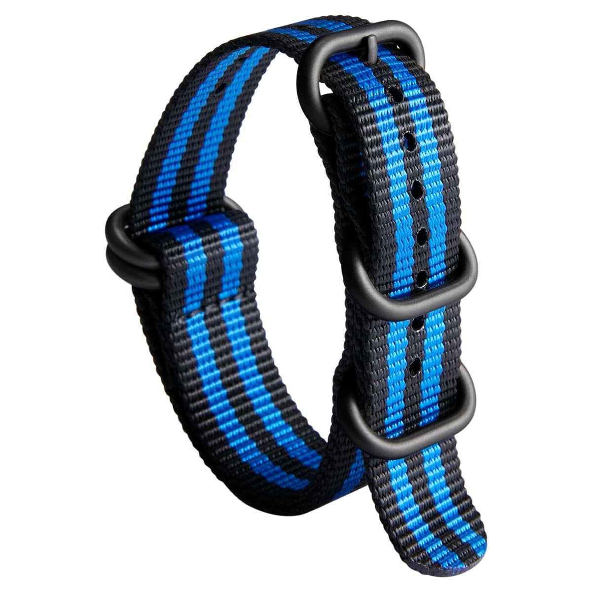 BINLUN Correa de Reloj de Nylon Military G10 Ballistic Nailon Bandas Multicolor para Hombres Mujeres 18mm 19mm 20mm 21mm 22mm 23mm 24mm con Hebilla de Acero Inoxidable Plateado/Negro — view 16