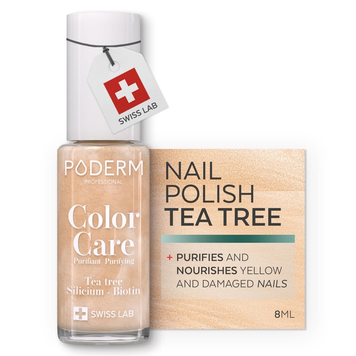 PODERM Nail Care Polish with Tea Tree - Rosewood | Swiss Lab - 8ML | Enriched with Tea Tree, Silicon & Biotin | Purifies, Clarifies & Nourishes Yellow Nails | Created by a Podiatrist — view 25