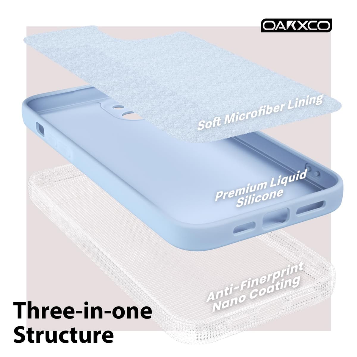 oakxco for iPhone 17 Pro Max Phone Case Liquid Silicone, Cute Thin Slim Grip Soft Rubber Gel for Women Men, Smooth Matte TPU Plain Solid Color Girly Simple Case with Camera Cover, Light Pink — view 1328